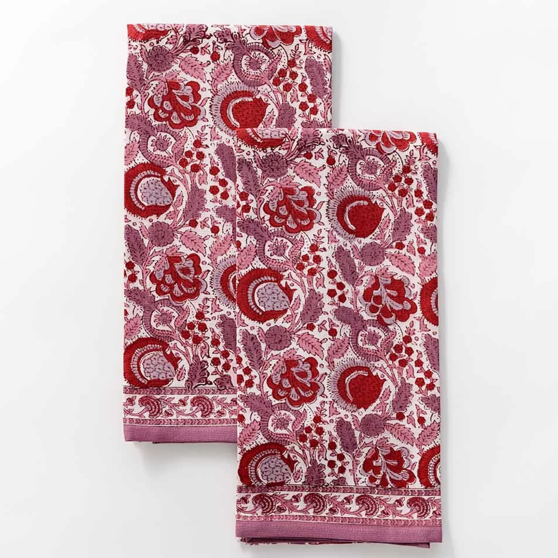 Pomegranate Inc. Tea Towels*Bohemian Floral Lavender & Rose Tea Towels