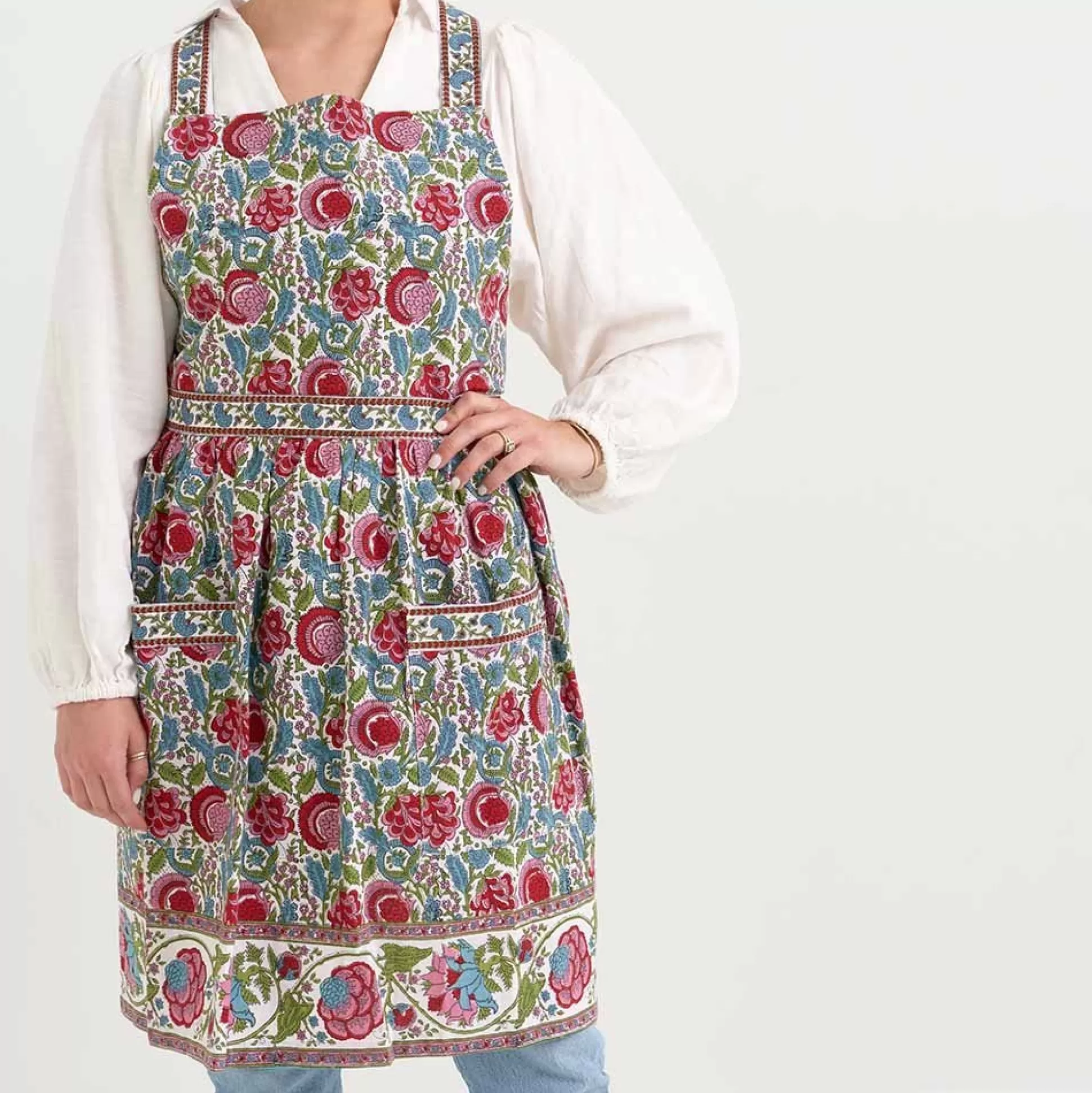 Pomegranate Inc. Aprons*Bohemian Floral Turquoise Apron