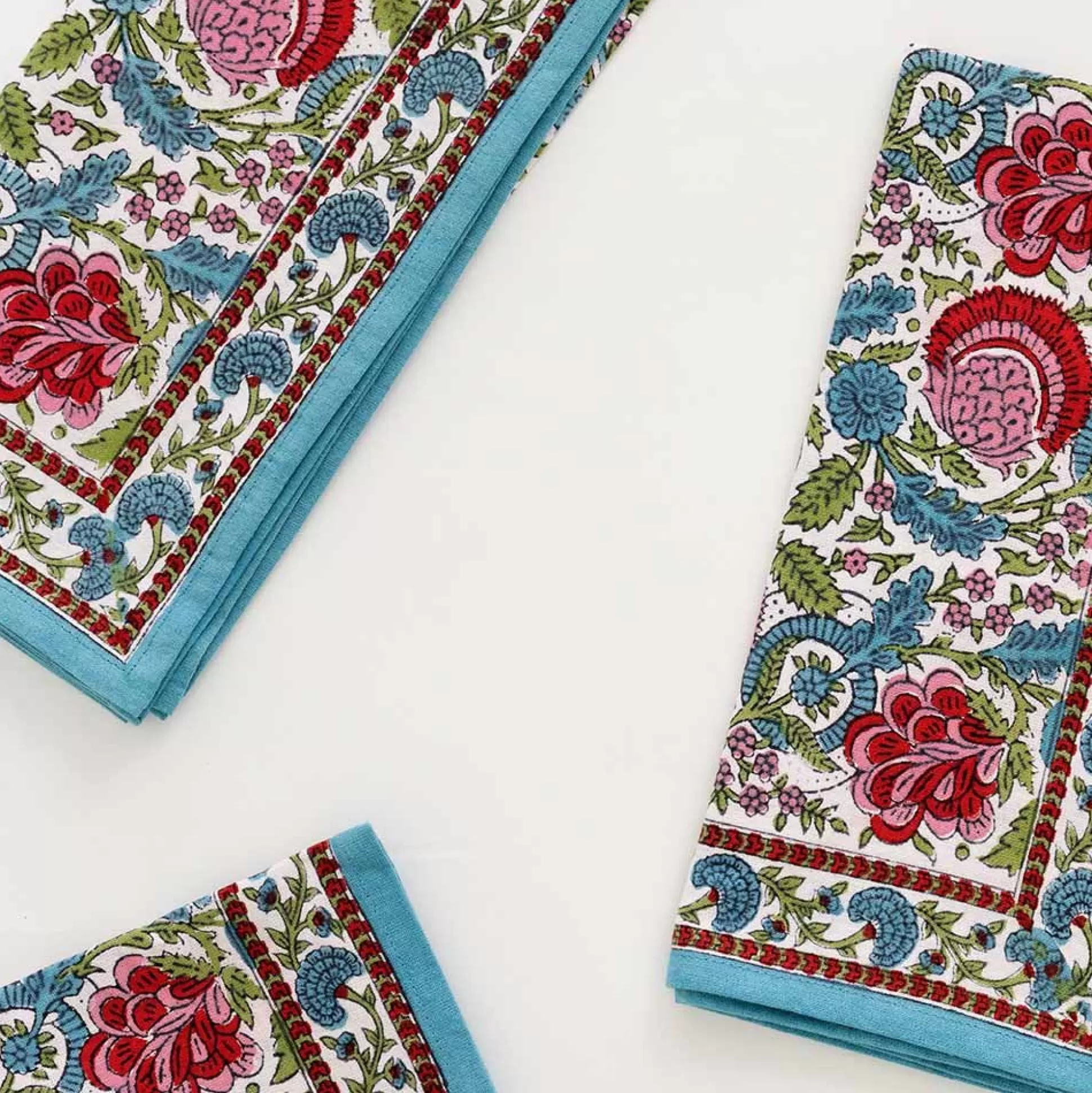 Pomegranate Inc. Napkins*Bohemian Floral Turquoise Napkin | Set Of 4