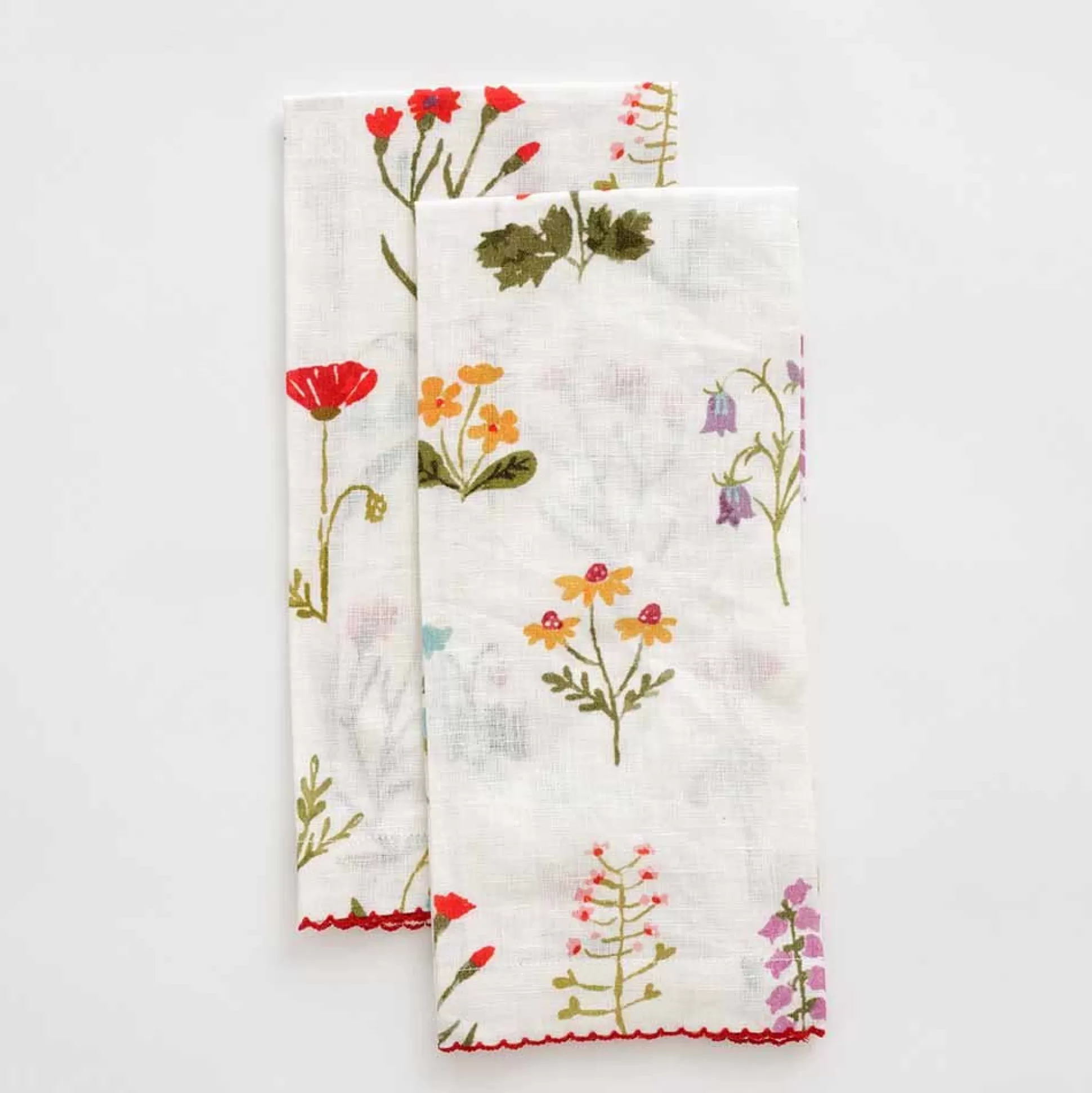 Pomegranate Inc. Tea Towels*Botanical Garden Linen Fingertip Towels | Set Of 2