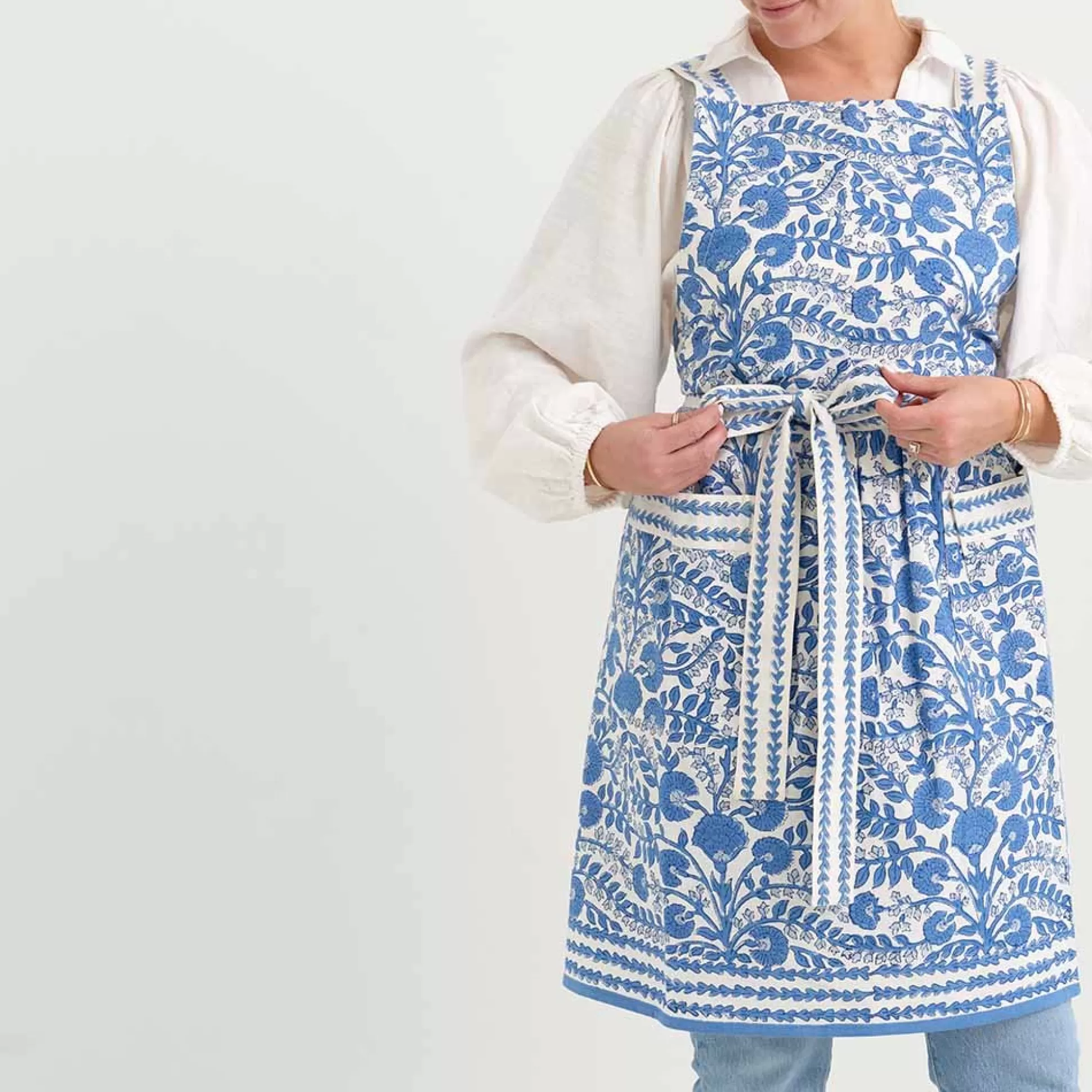 Pomegranate Inc. Aprons*Cactus Flower Blue Apron