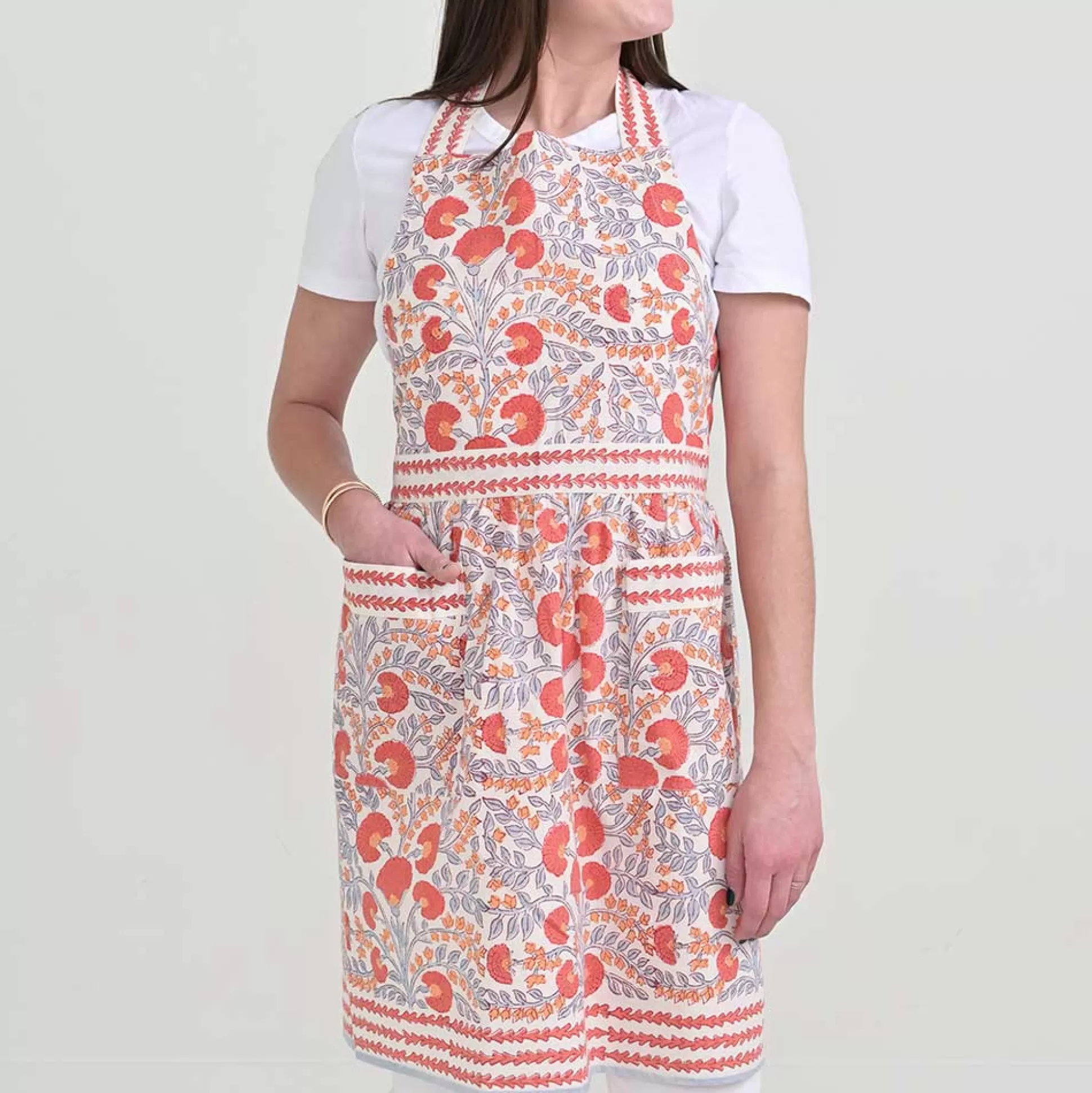 Pomegranate Inc. Aprons*Cactus Flower Ivory Apron