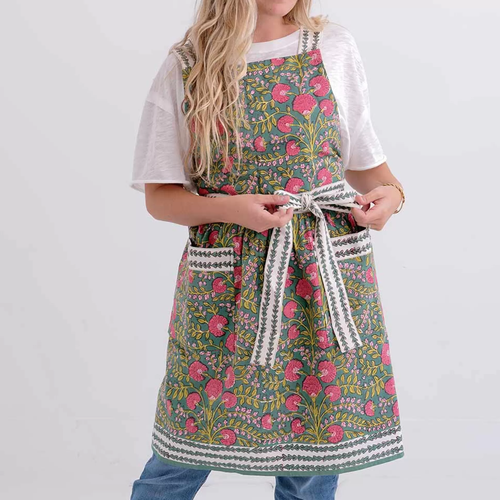 Pomegranate Inc. Aprons*Cactus Flower Jade Apron