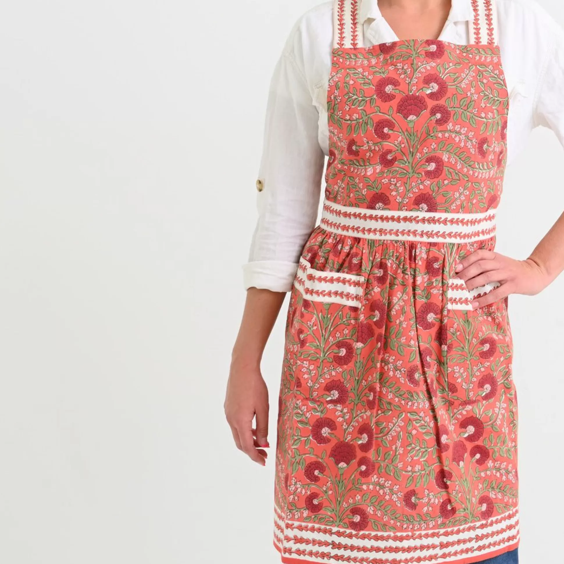 Pomegranate Inc. Aprons*Cactus Flower Red Apron