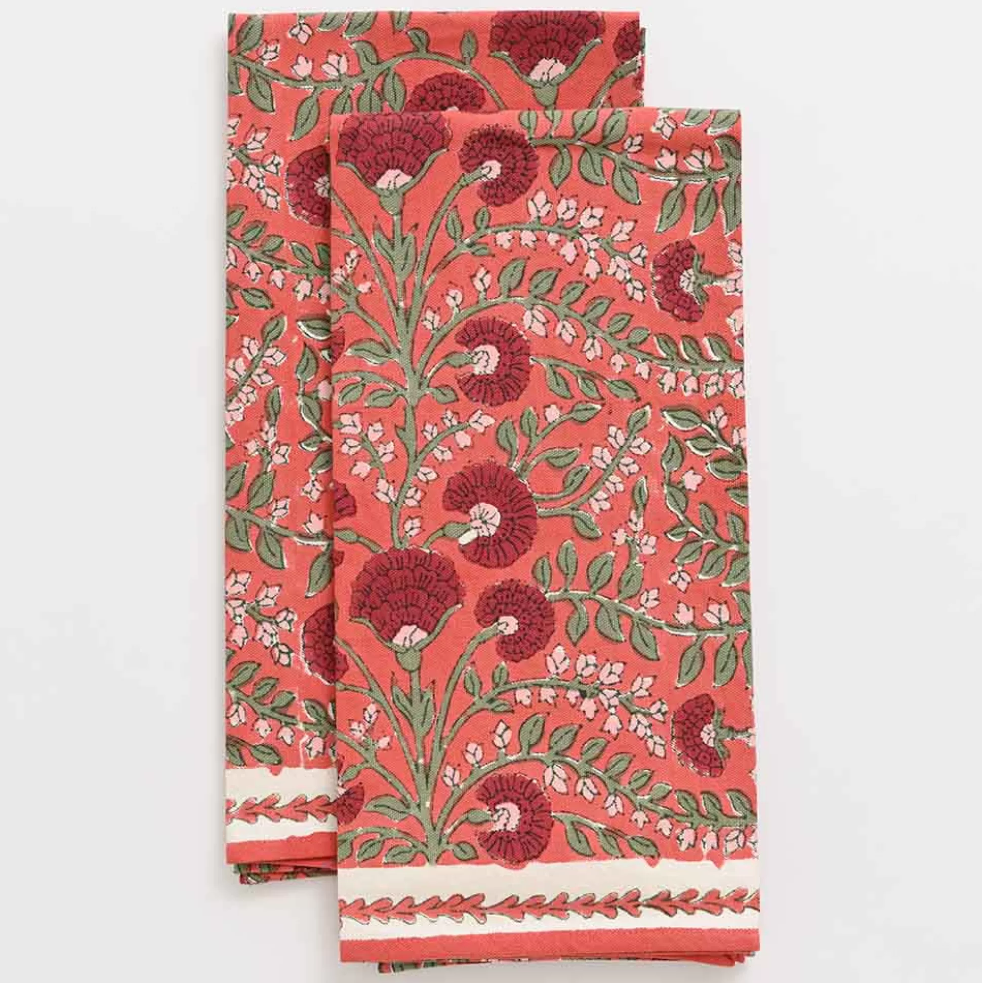 Pomegranate Inc. Tea Towels*Cactus Flower Red Tea Towels