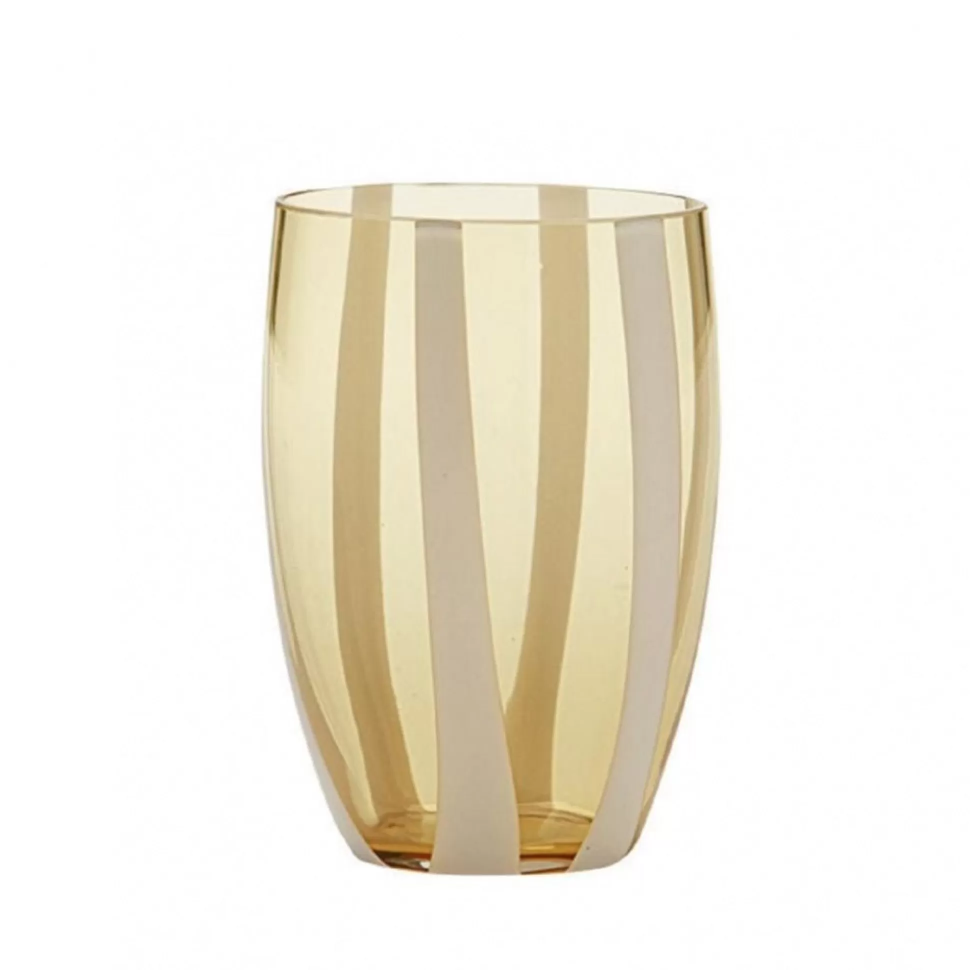 Pomegranate Inc. Glassware*Candy Striped Glass-Amber