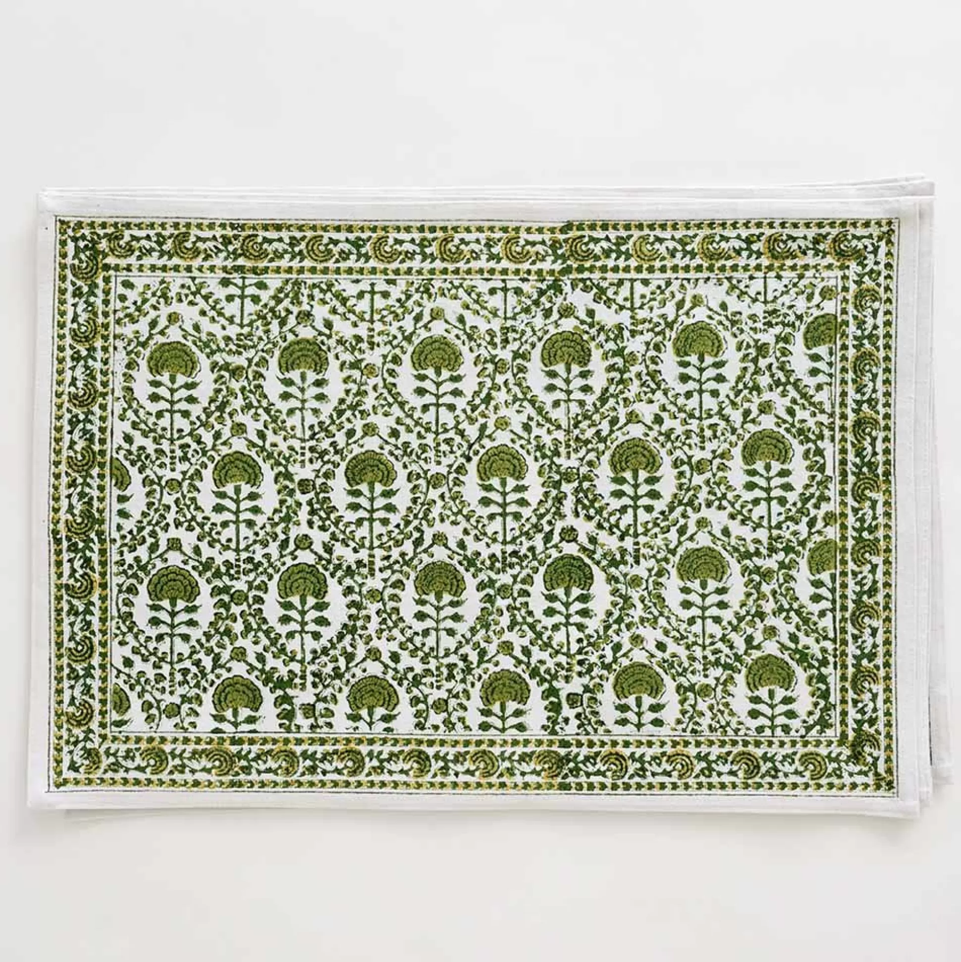 Pomegranate Inc. Hand Block Printed*Caroline Green Placemat | Set Of 4