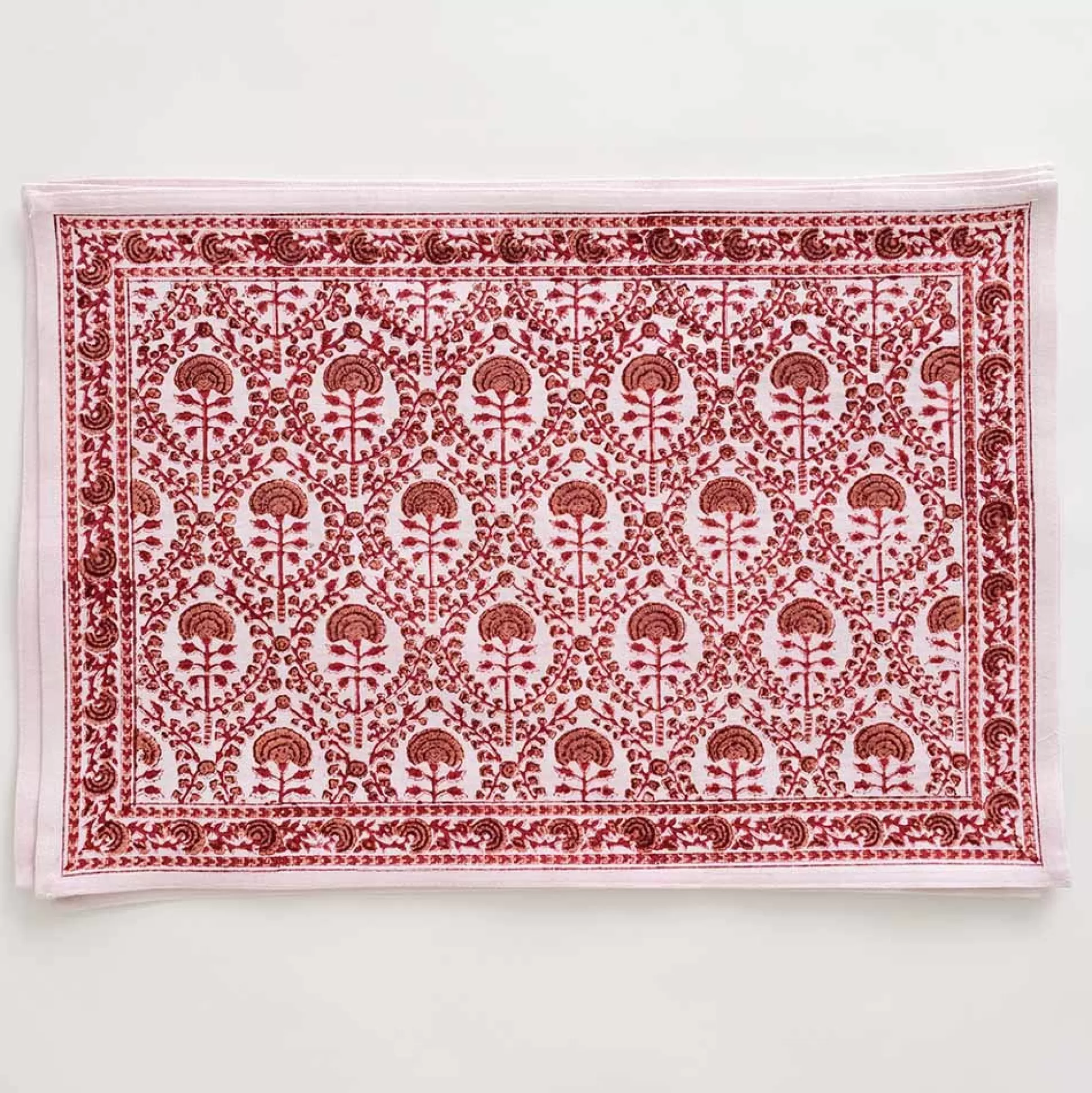 Pomegranate Inc. Hand Block Printed*Caroline Red Placemat | Set Of 4