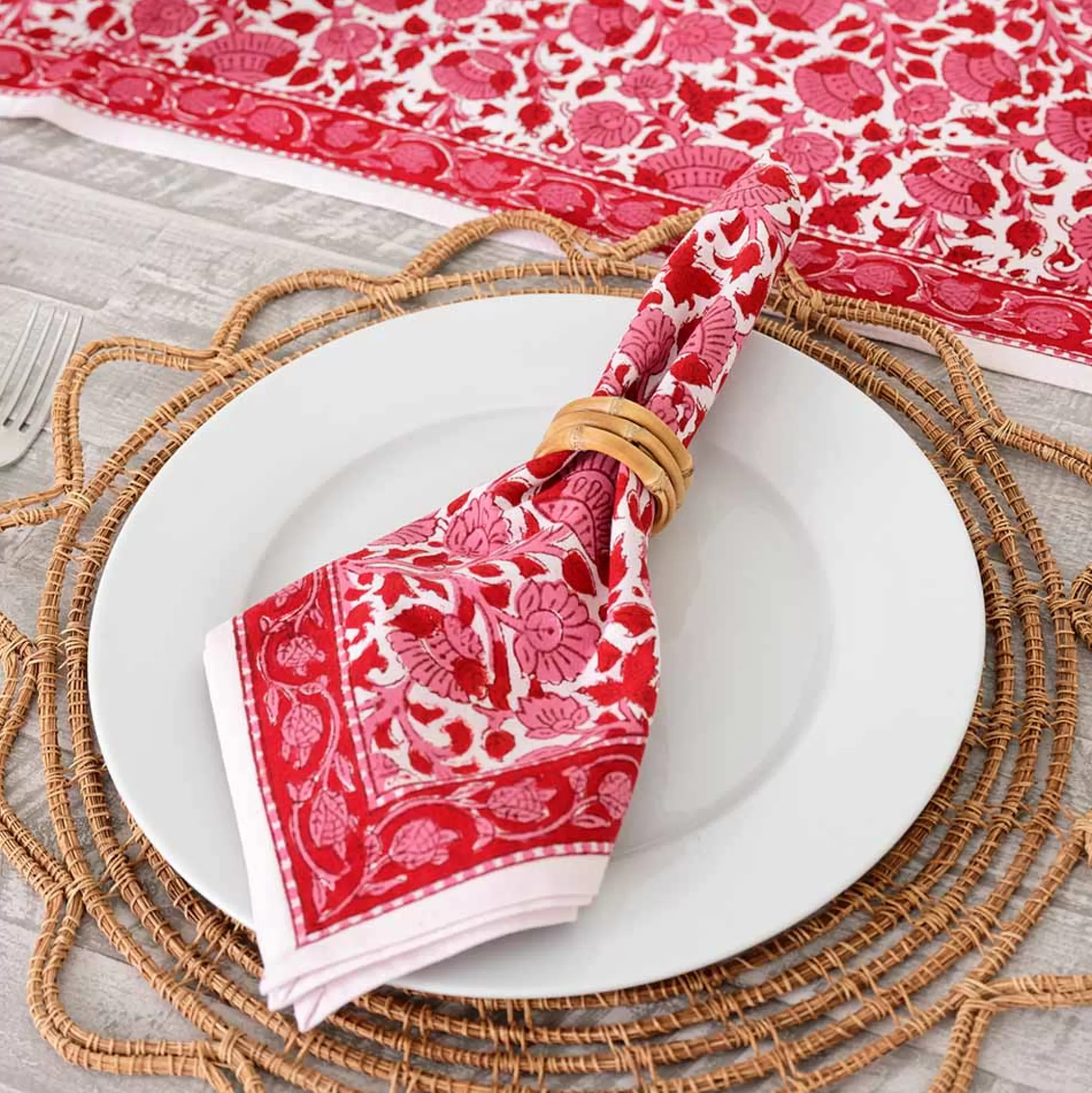 Pomegranate Inc. Napkins*Crimson Blossom Napkin | Set Of 4