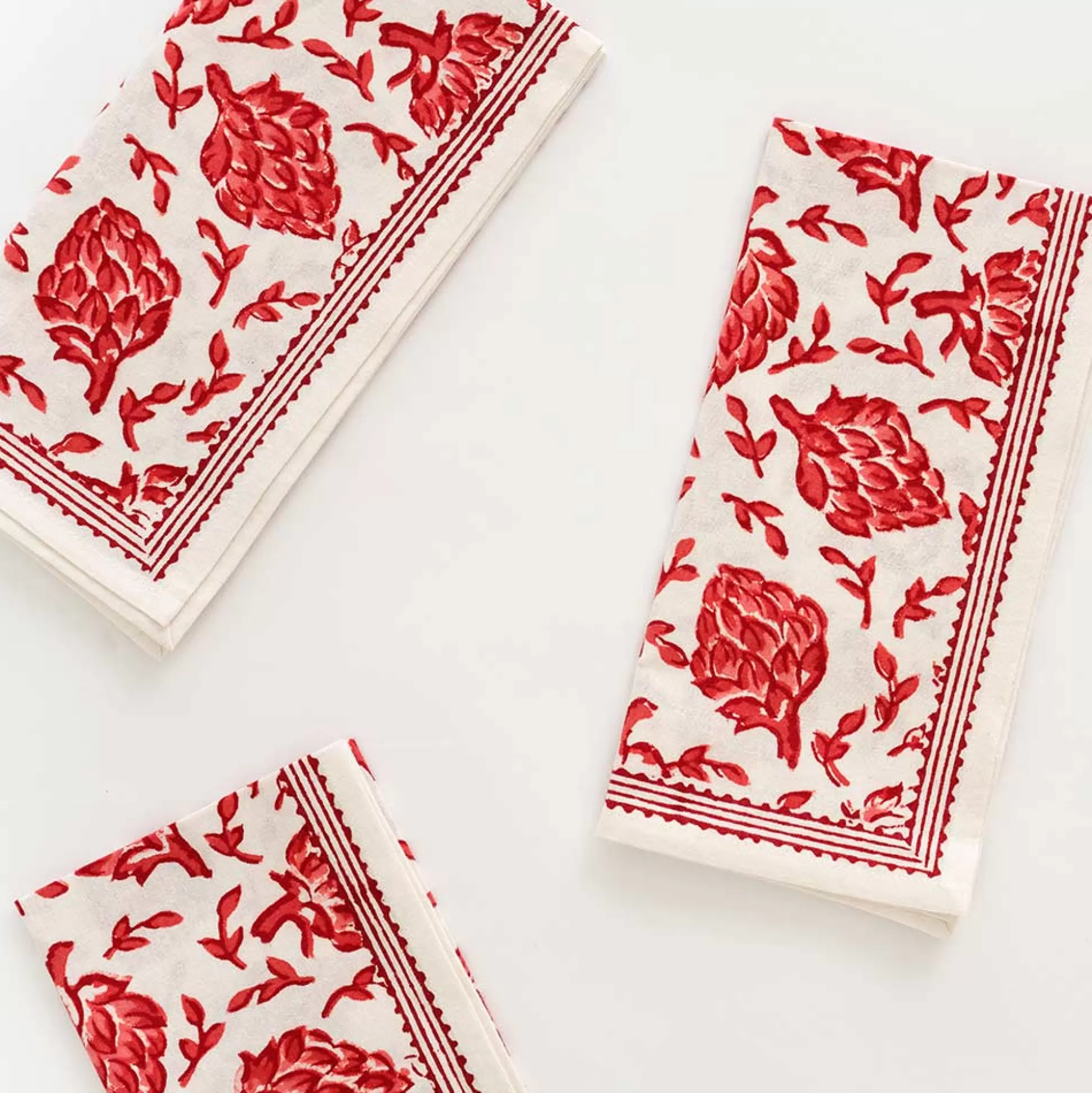 Pomegranate Inc. Napkins*Dancing Artichokes Red Napkin | Set Of 4