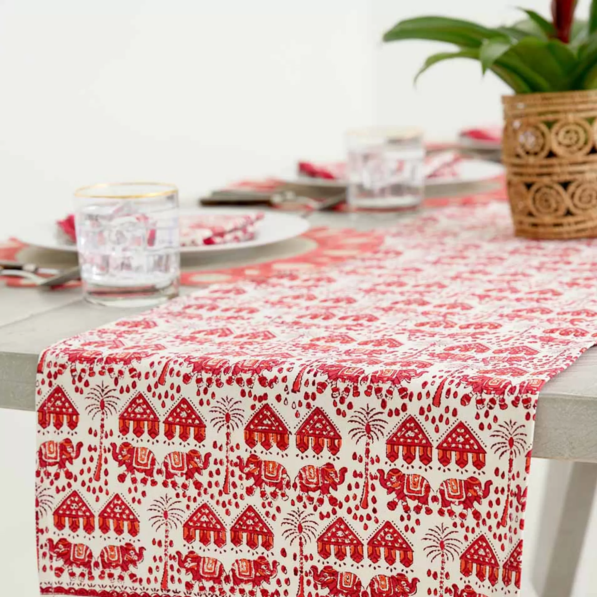 Pomegranate Inc. Table Runners*Elephant Parade Red Table Runner