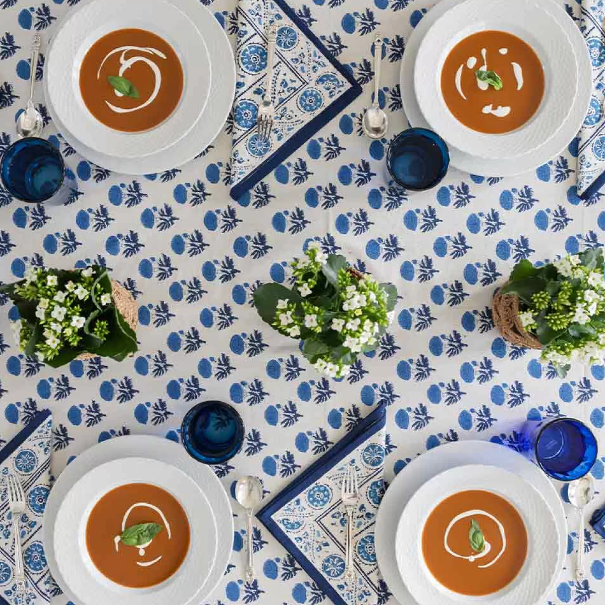 Pomegranate Inc. Tablecloths*Gaya Cobalt Tablecloth