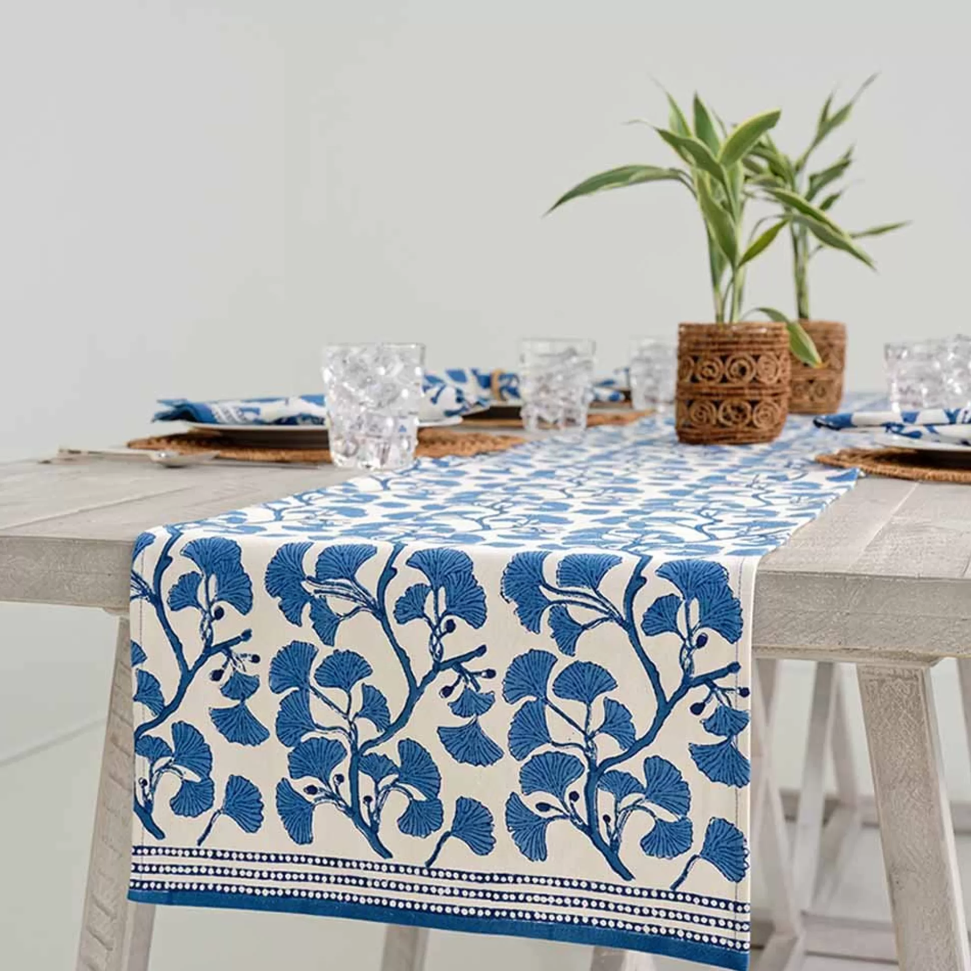 Pomegranate Inc. Table Runners*Ginkgo Blue Table Runner