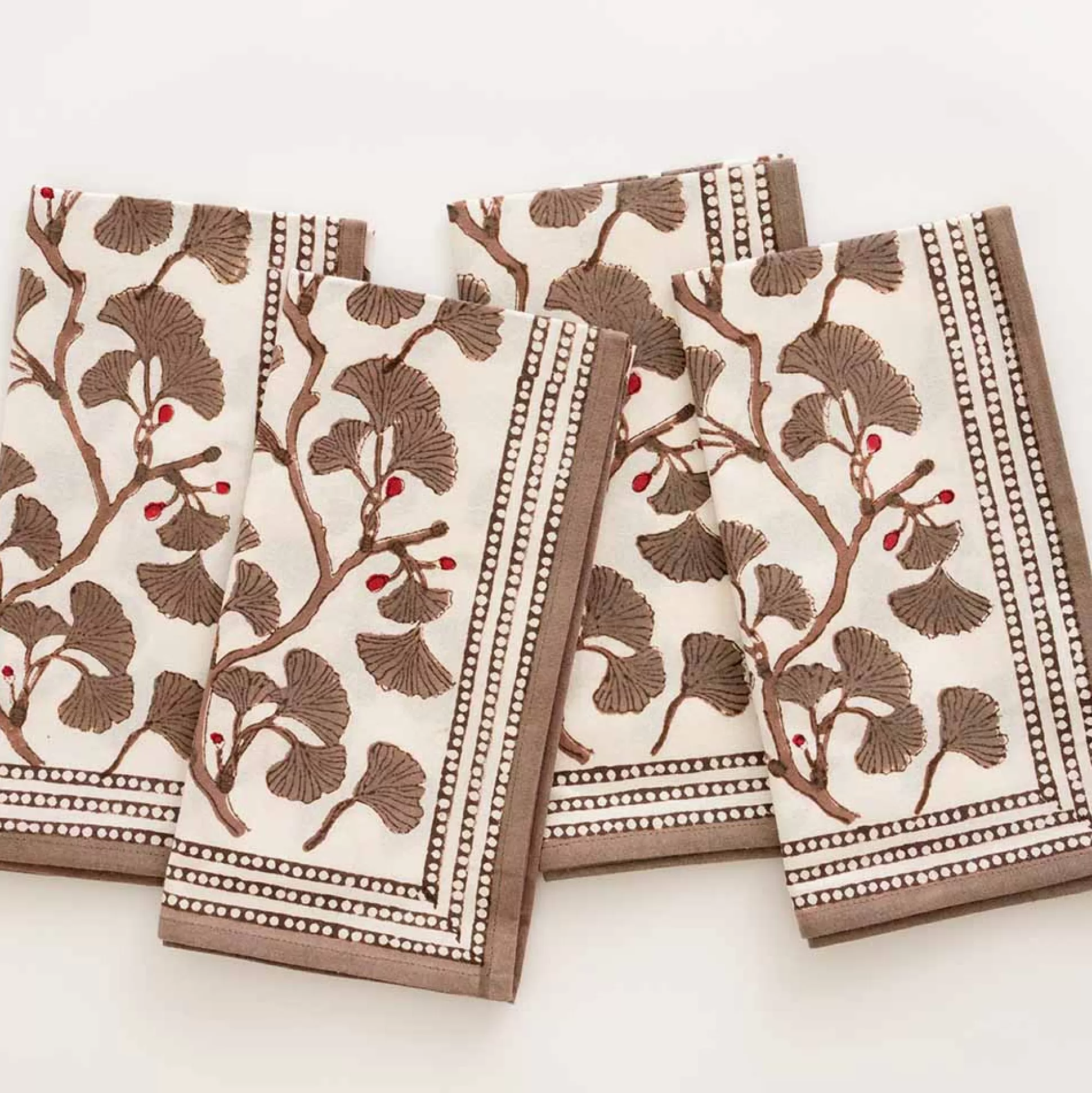 Pomegranate Inc. Napkins*Ginkgo Taupe Napkin | Set Of 4