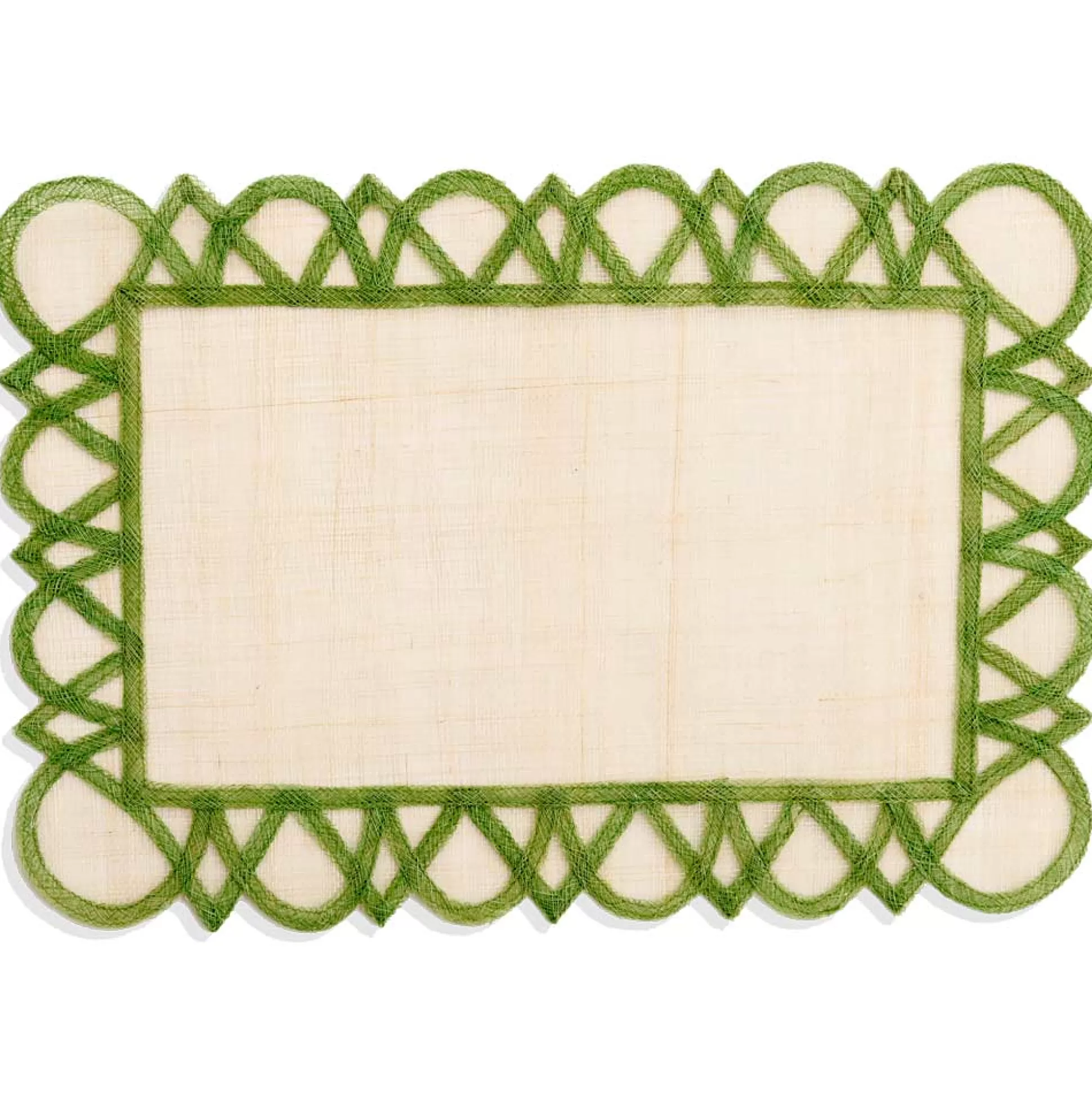 Pomegranate Inc. Natural Fiber Placemats*Green Athena Placemat | Set Of 4