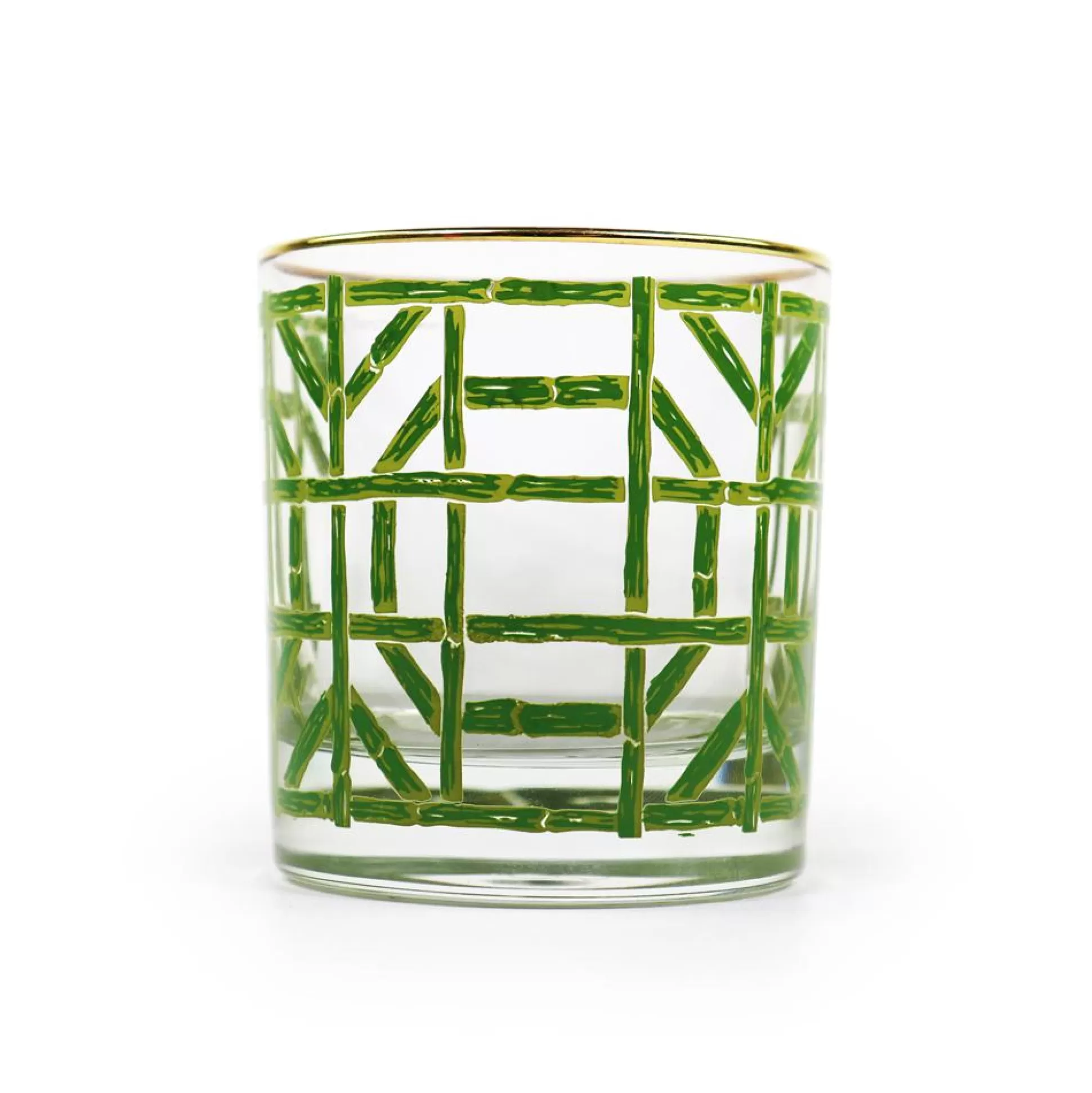 Pomegranate Inc. Glassware*Green Bamboo Bourbon Glass | Set 4