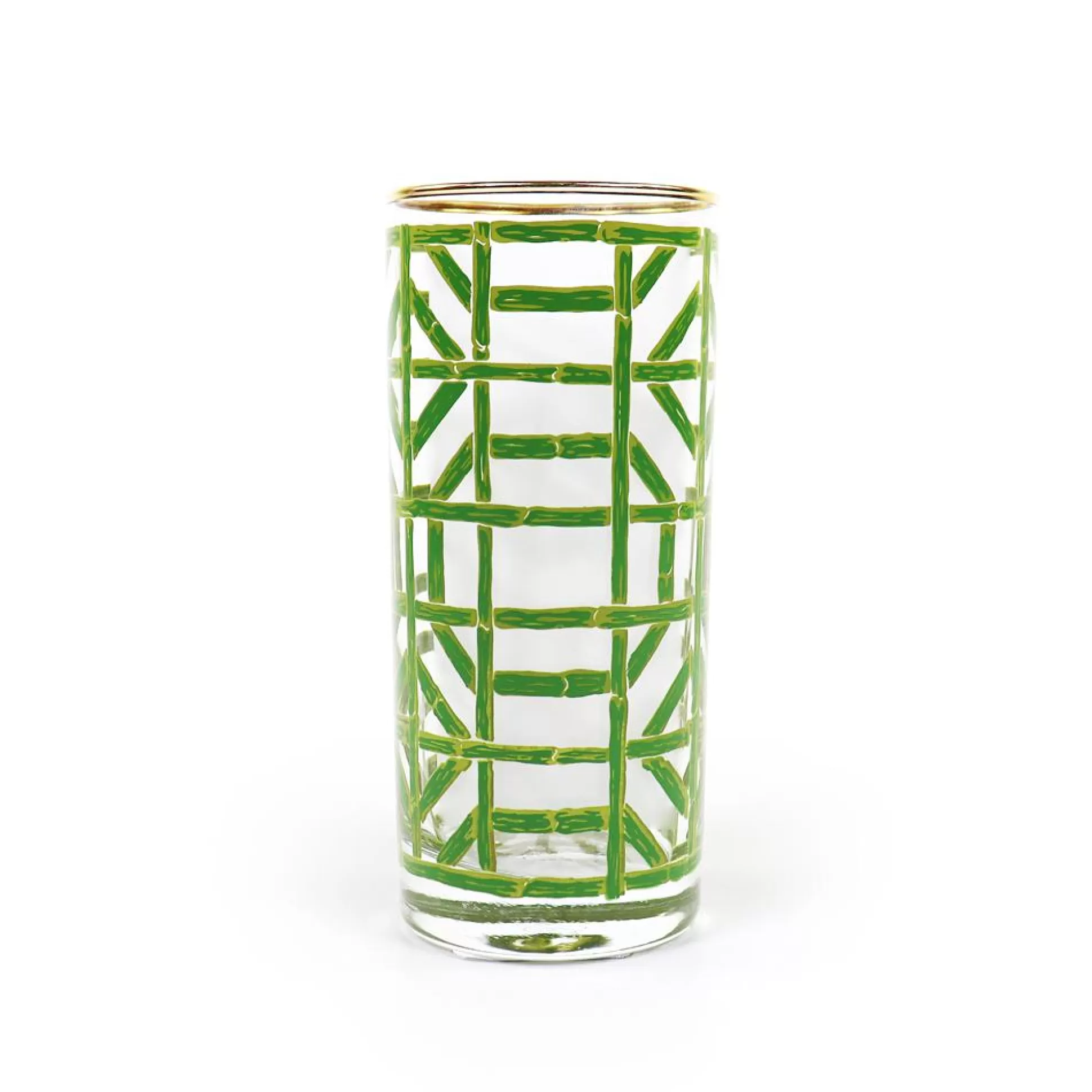 Pomegranate Inc. Glassware*Green Bamboo Highball | Set 4