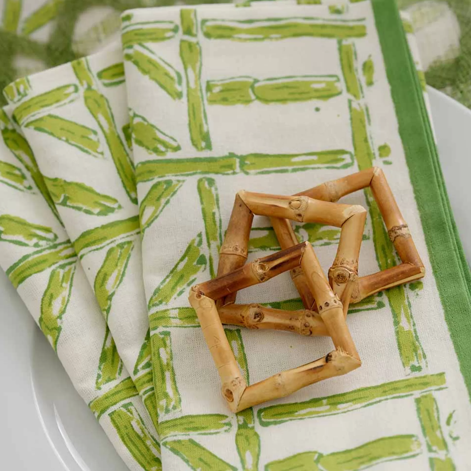 Pomegranate Inc. Napkins*Green Bamboo Napkin | Set Of 4