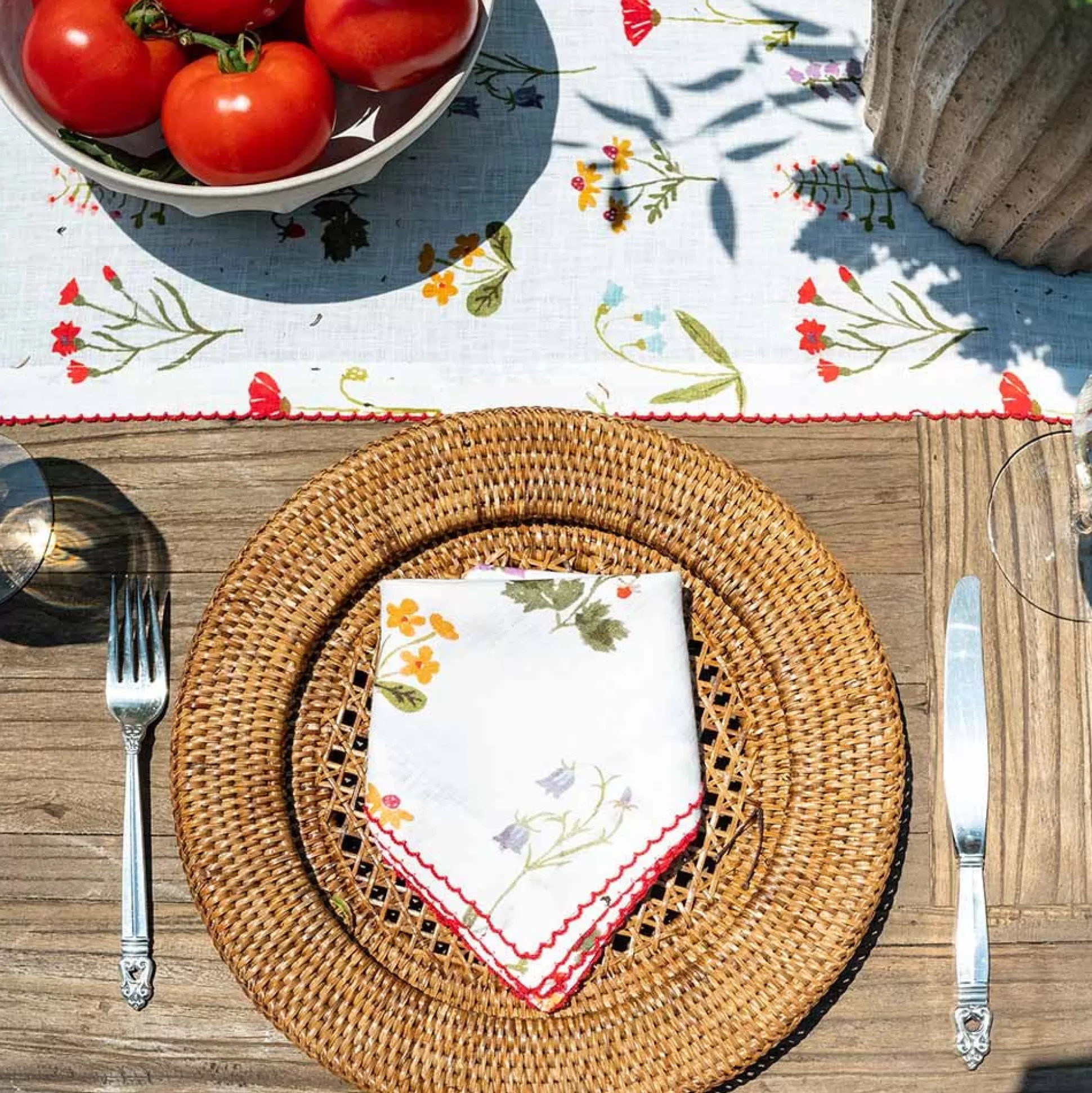 Pomegranate Inc. Natural Fiber Placemats*Honey Rattan Charger | Set Of 4