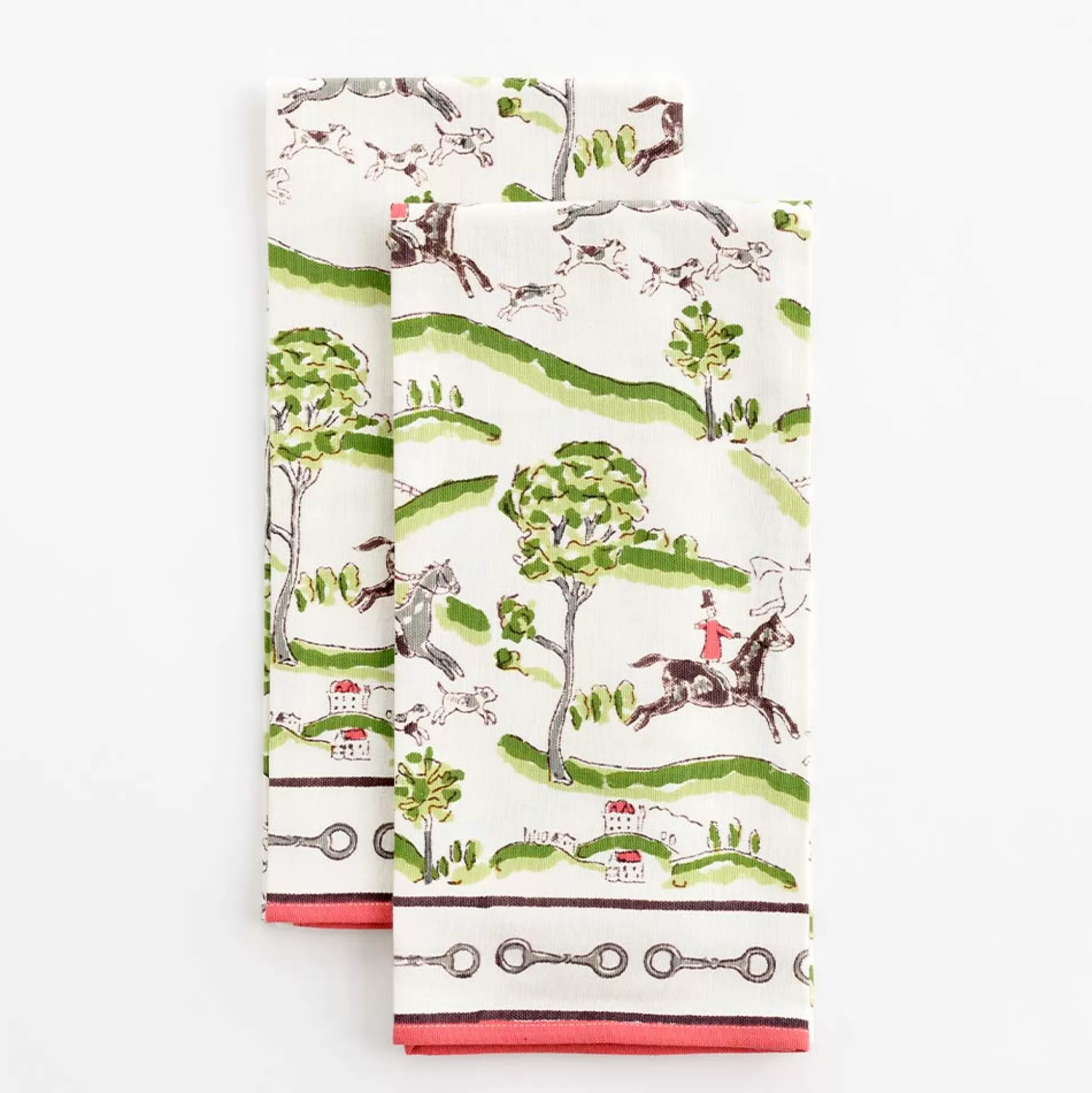 Pomegranate Inc. Tea Towels*Hunt Scene Tea Towels