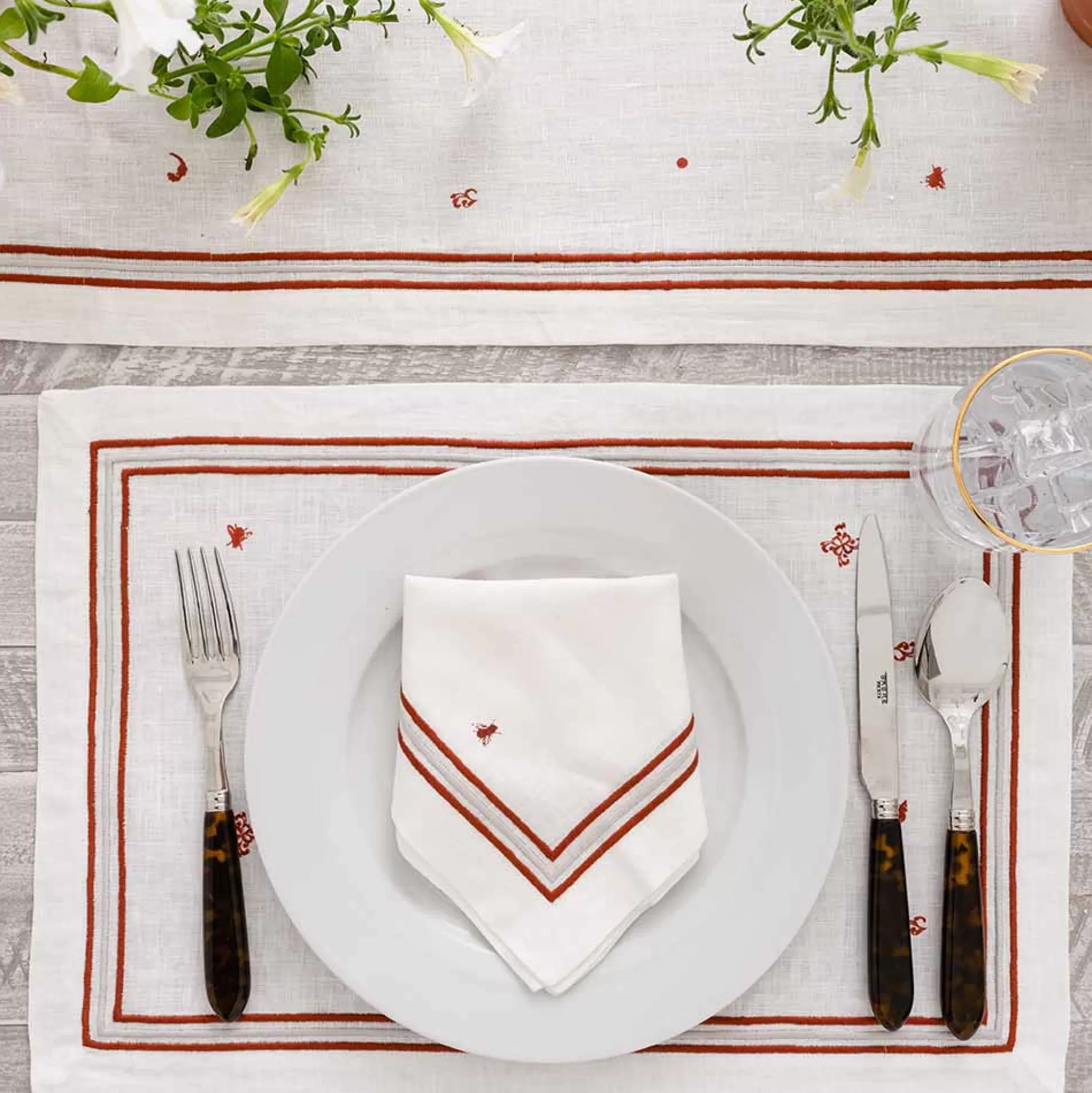 Pomegranate Inc. Hand Block Printed*India Hicks Home Fly Linen Placemat | Set Of 4