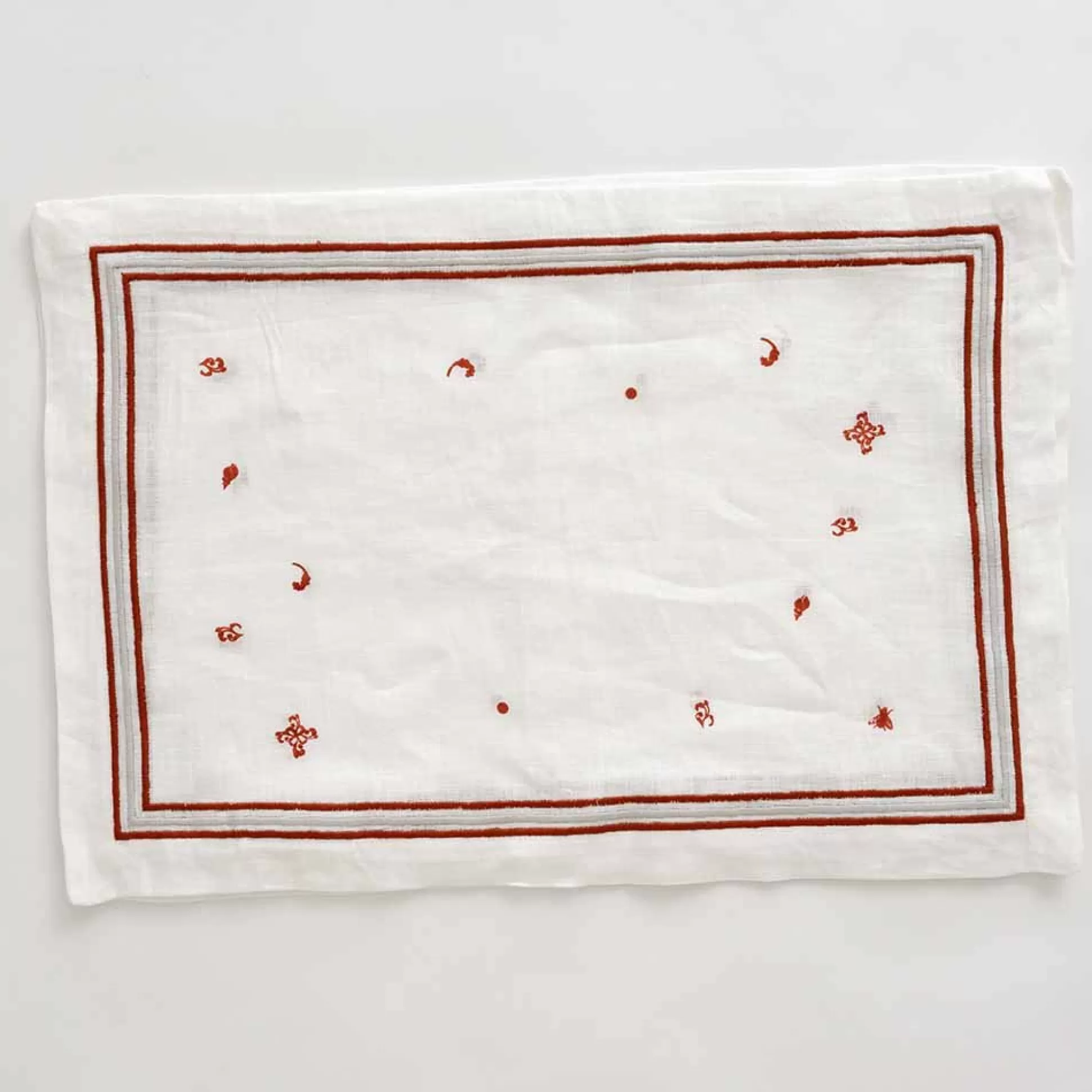 Pomegranate Inc. Hand Block Printed*India Hicks Home Fly Linen Placemat | Set Of 4