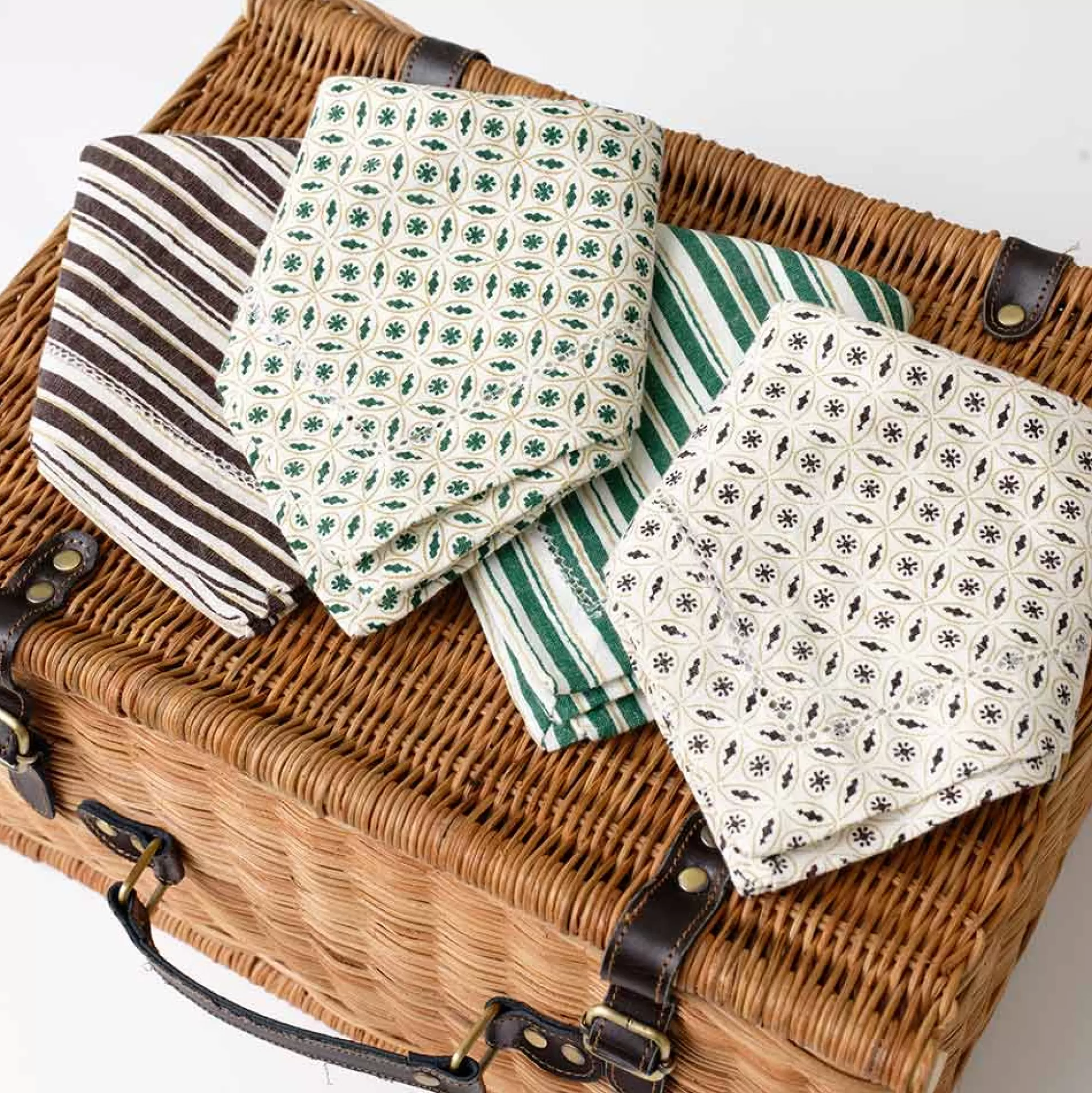 Pomegranate Inc. Napkins*India Hicks Home Hunter Green Stripe Napkin | Set Of 4
