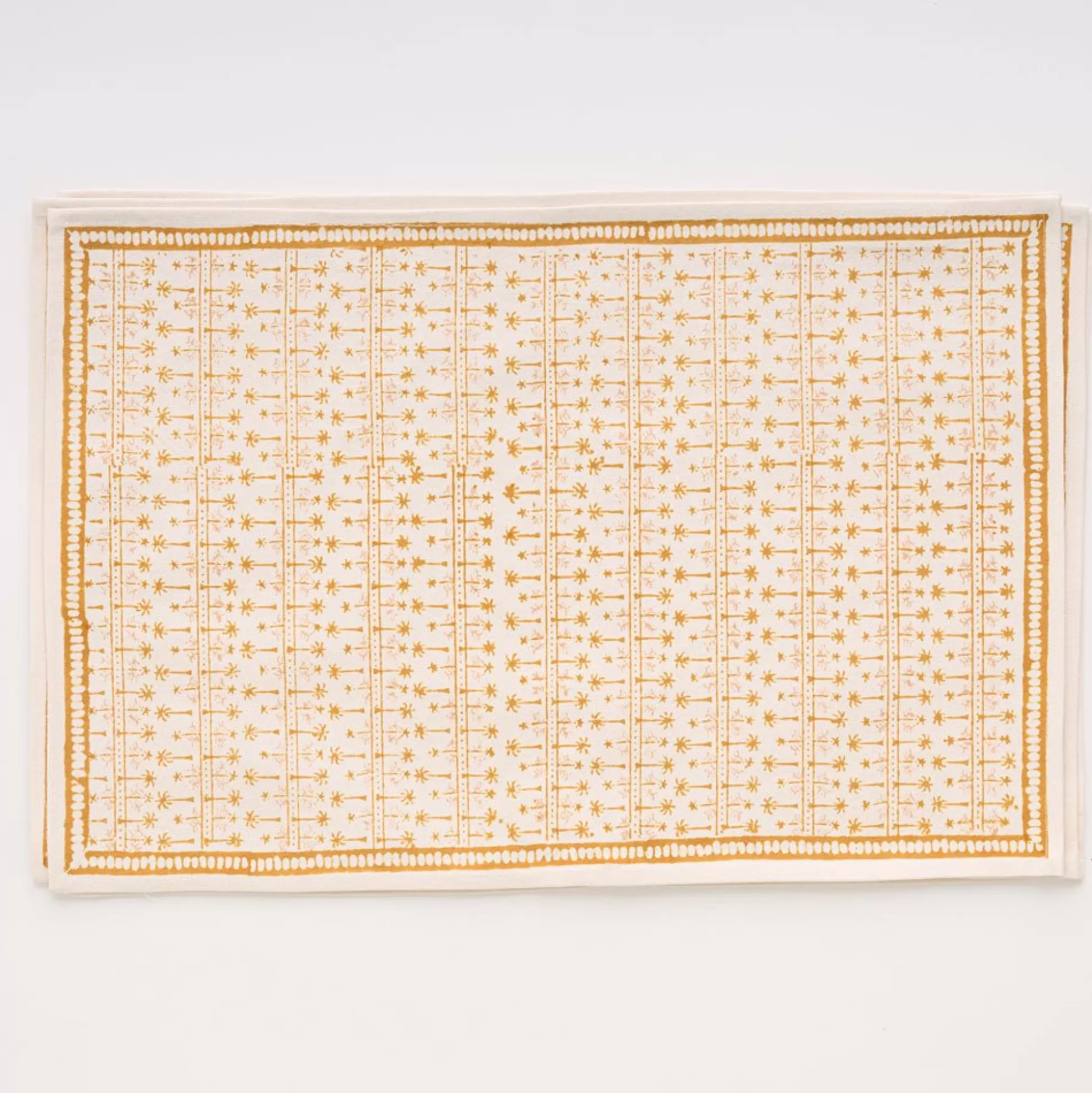 Pomegranate Inc. Hand Block Printed*India Hicks Home Palm Avenue Golden Placemat | Set Of 4