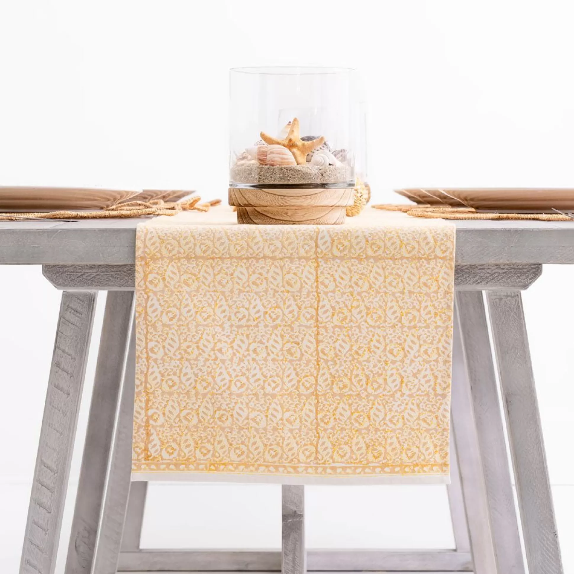 Pomegranate Inc. Table Runners*India Hicks Home Seashell Golden Table Runner