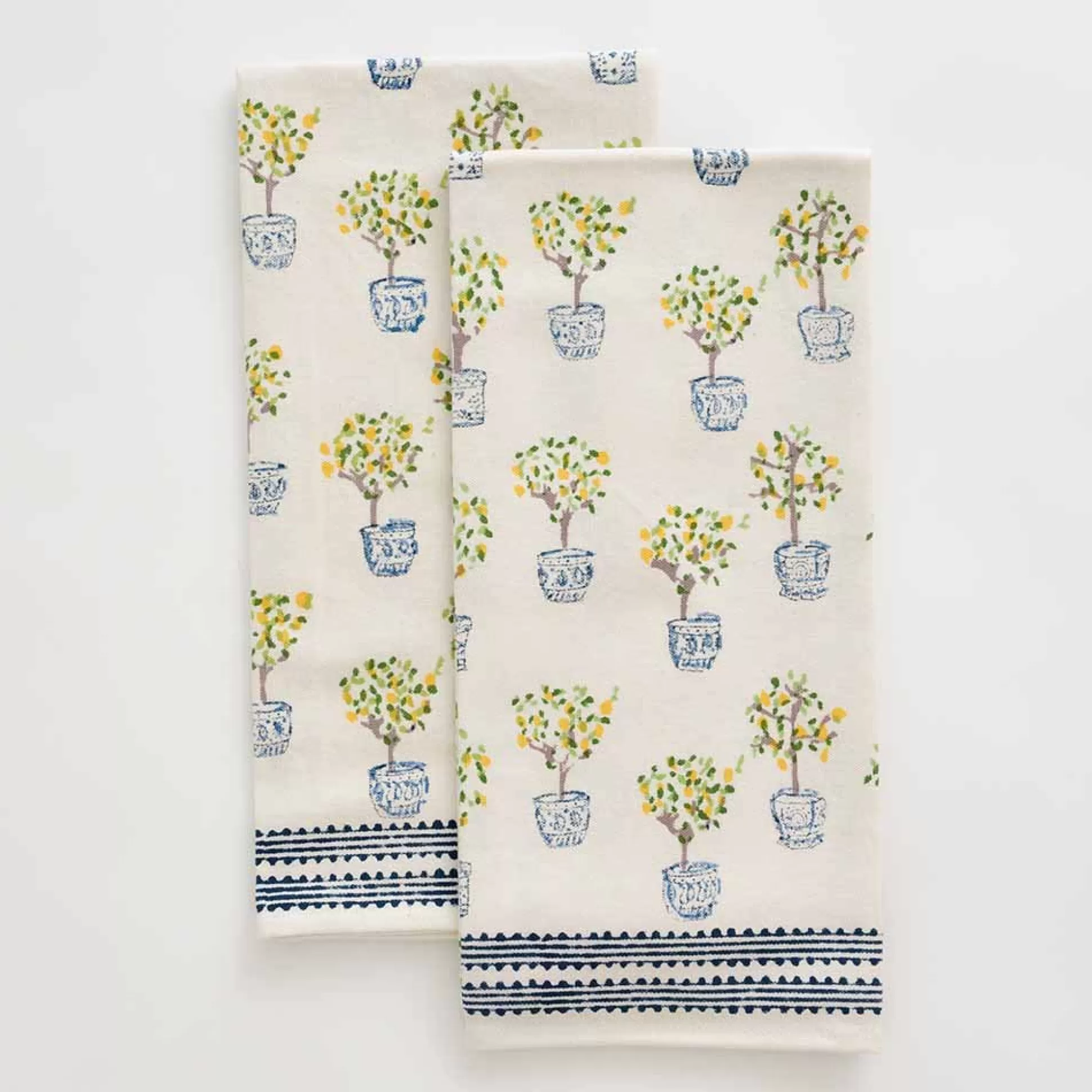 Pomegranate Inc. Tea Towels*Lemon Topiary Tea Towels