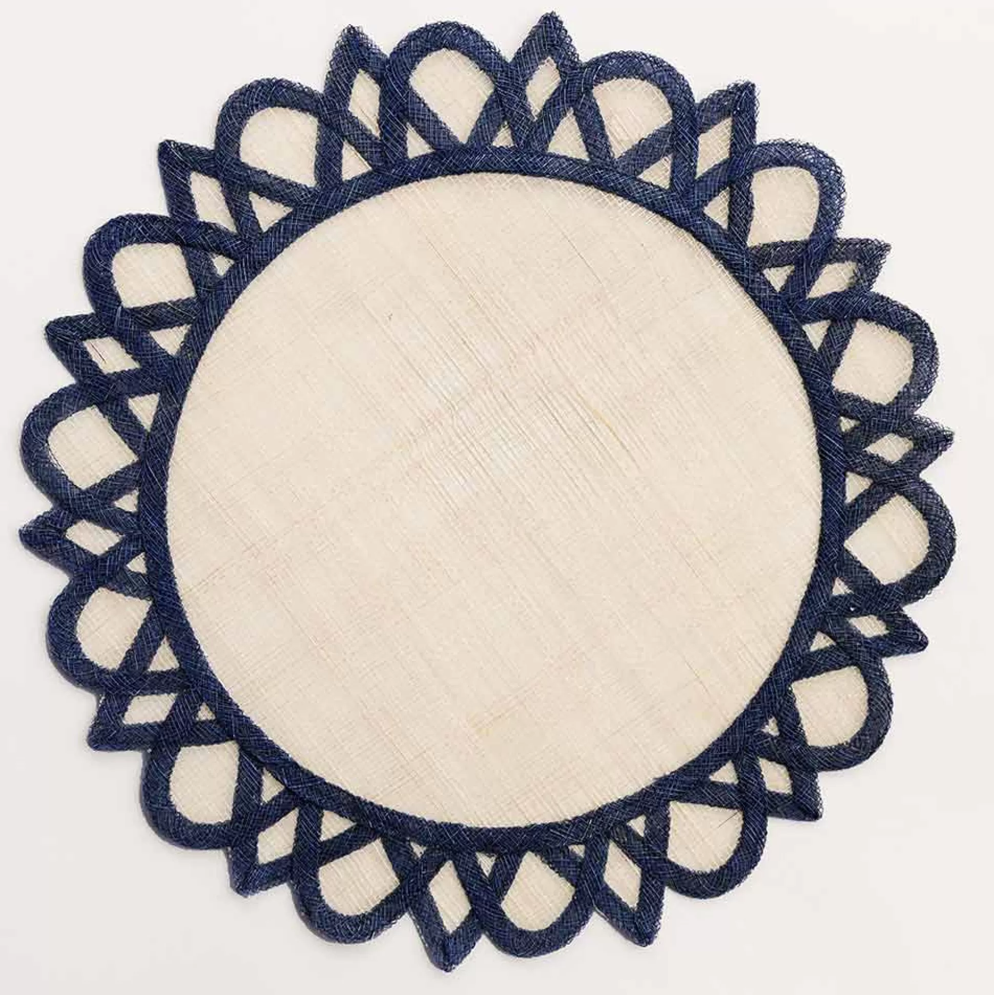 Pomegranate Inc. Natural Fiber Placemats*Navy Blue Starburst Placemat | Set Of 4