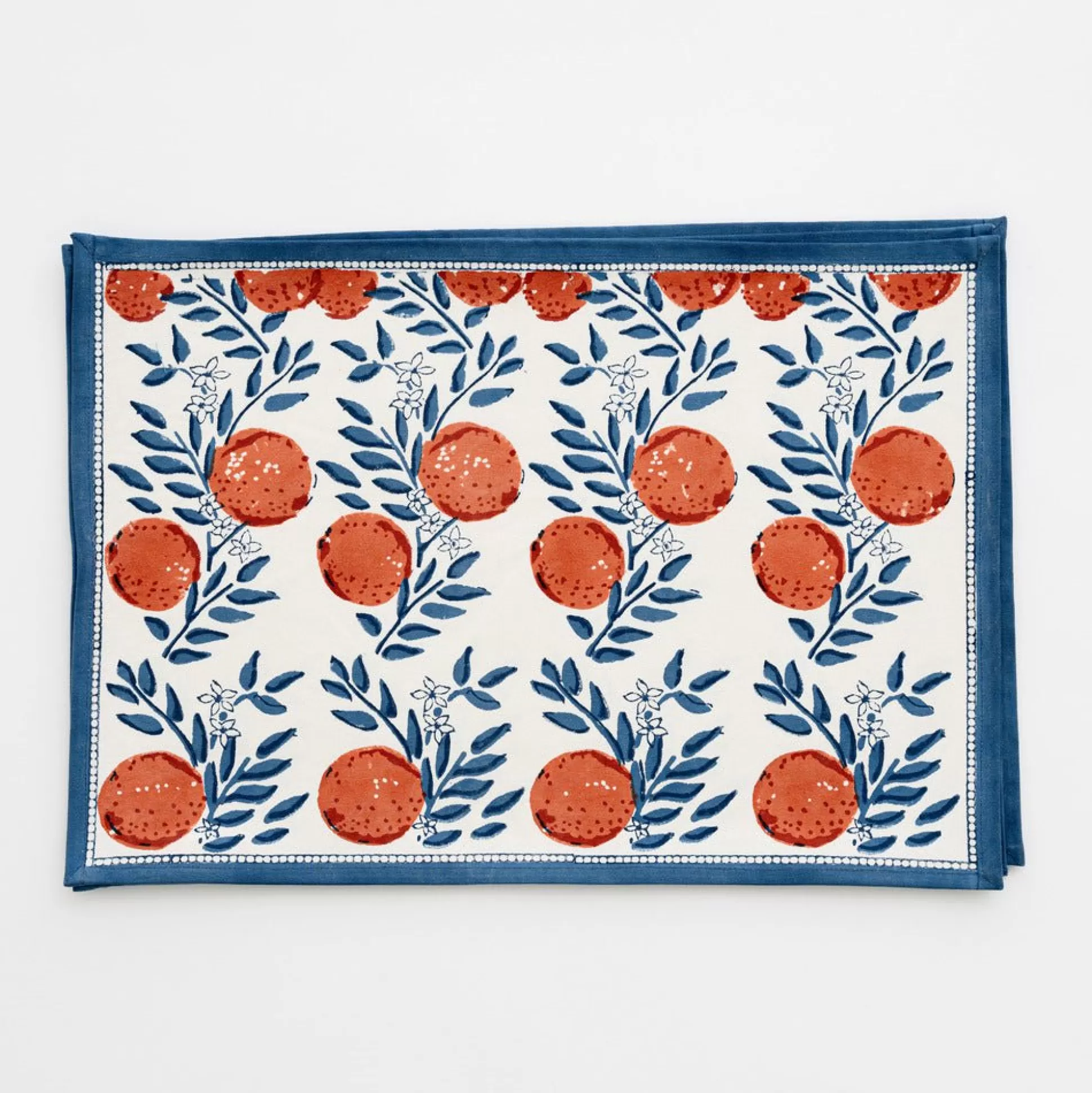 Pomegranate Inc. Hand Block Printed*Orange Grove Placemat | Set Of 4