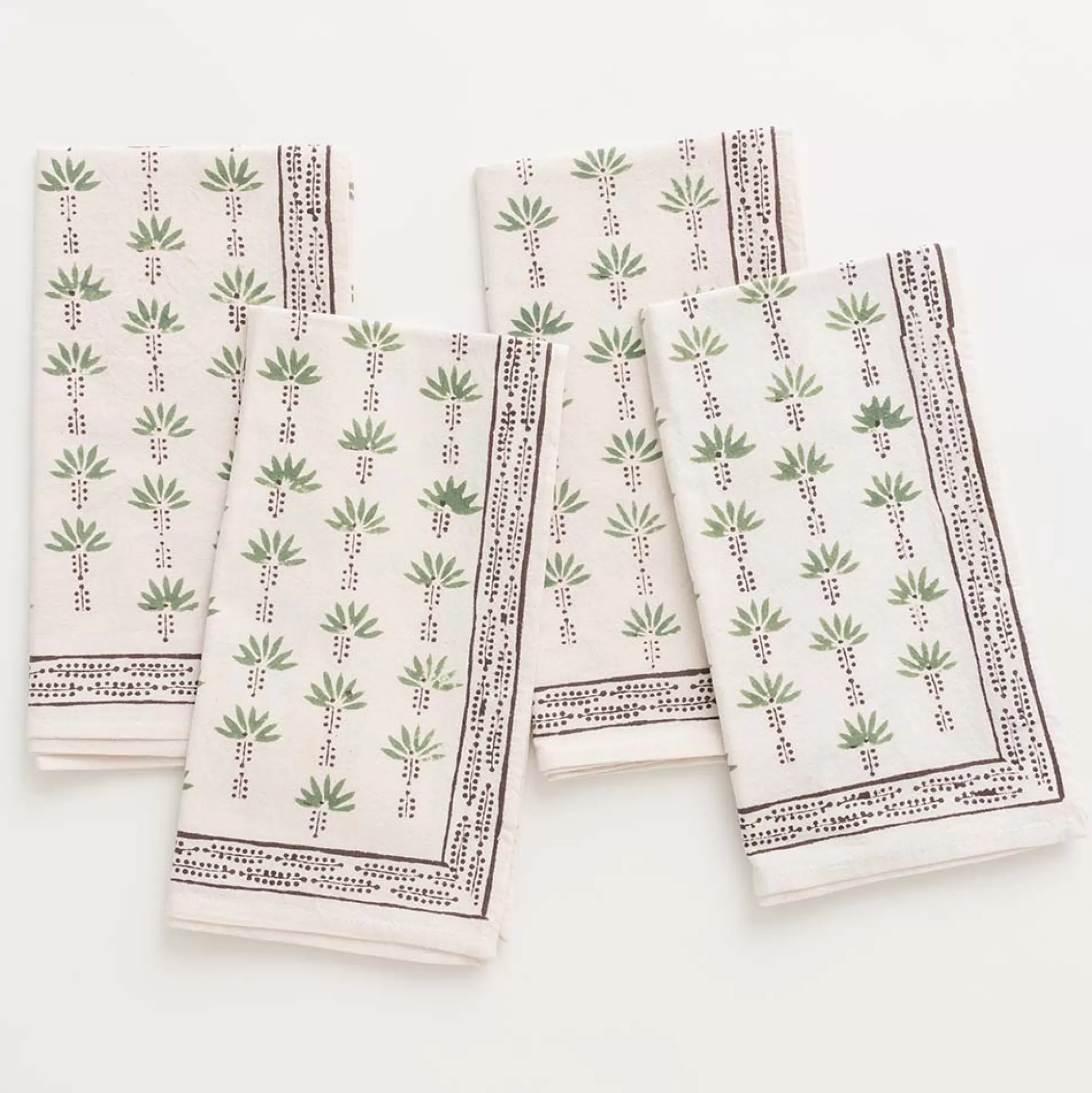 Pomegranate Inc. Napkins*Palm Tree Dot Brown Napkin | Set Of 4