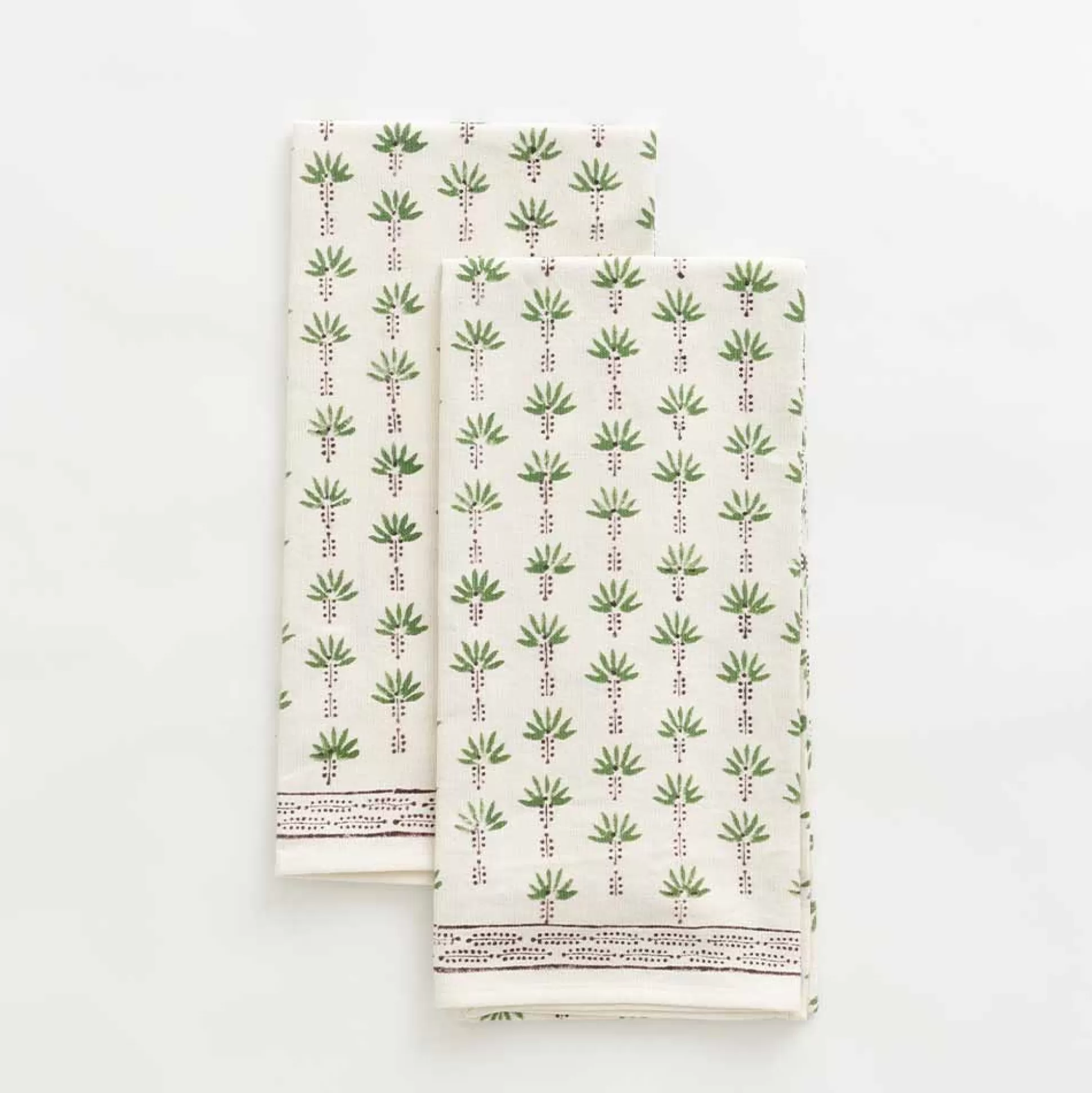 Pomegranate Inc. Tea Towels*Palm Tree Dot Brown Tea Towels