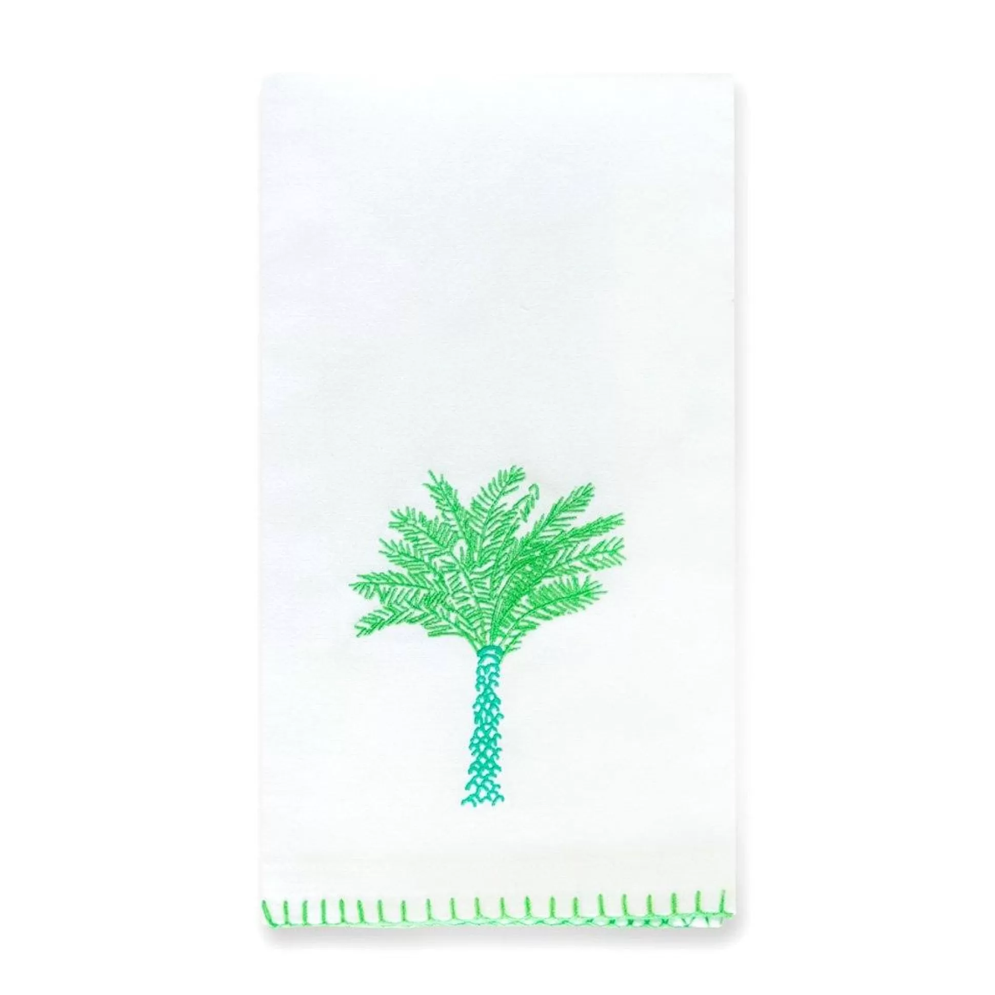 Pomegranate Inc. Embroidered Hand Towels*Palm Tree Tea Towel (Set Of 2)