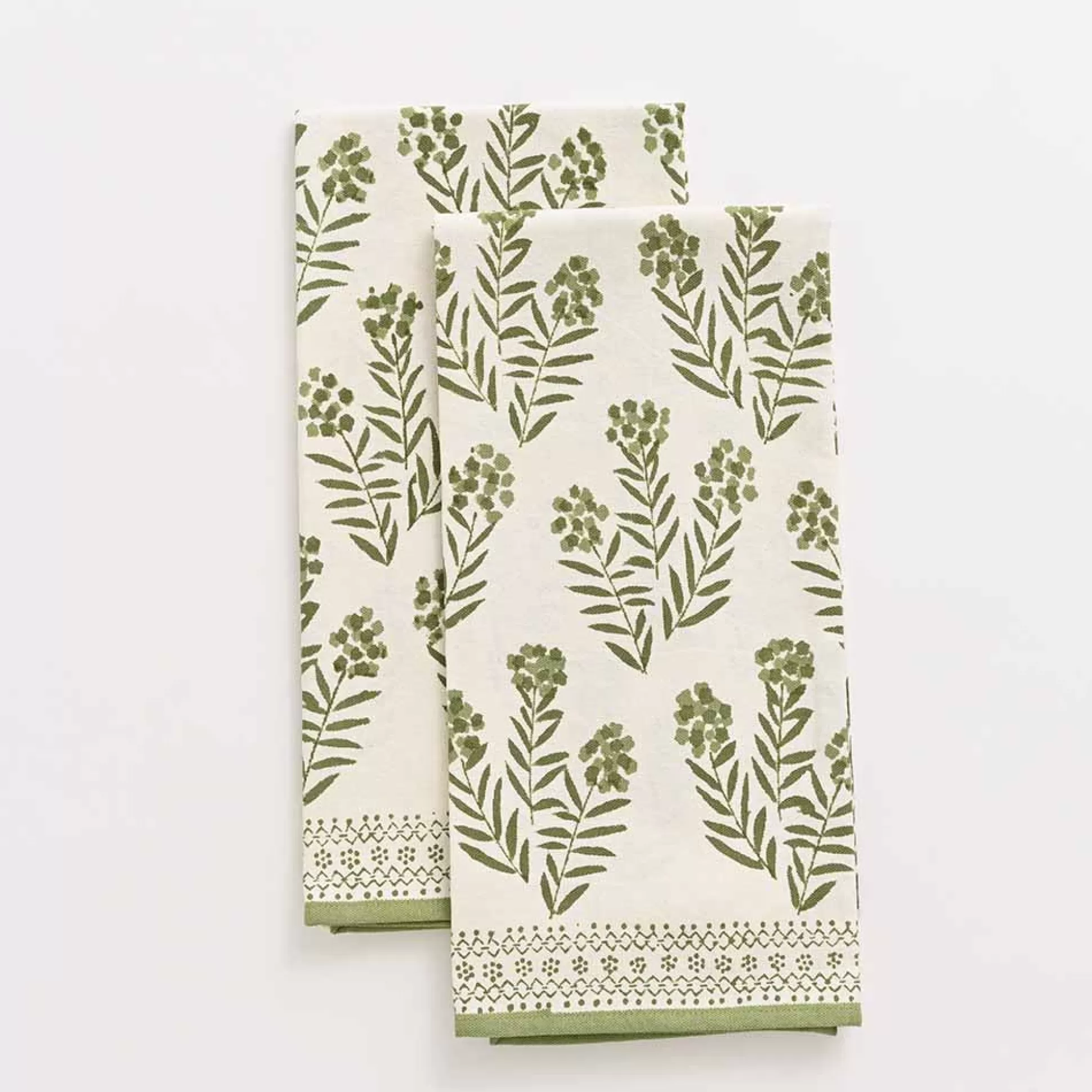 Pomegranate Inc. Tea Towels*Phlox Green Tea Towels