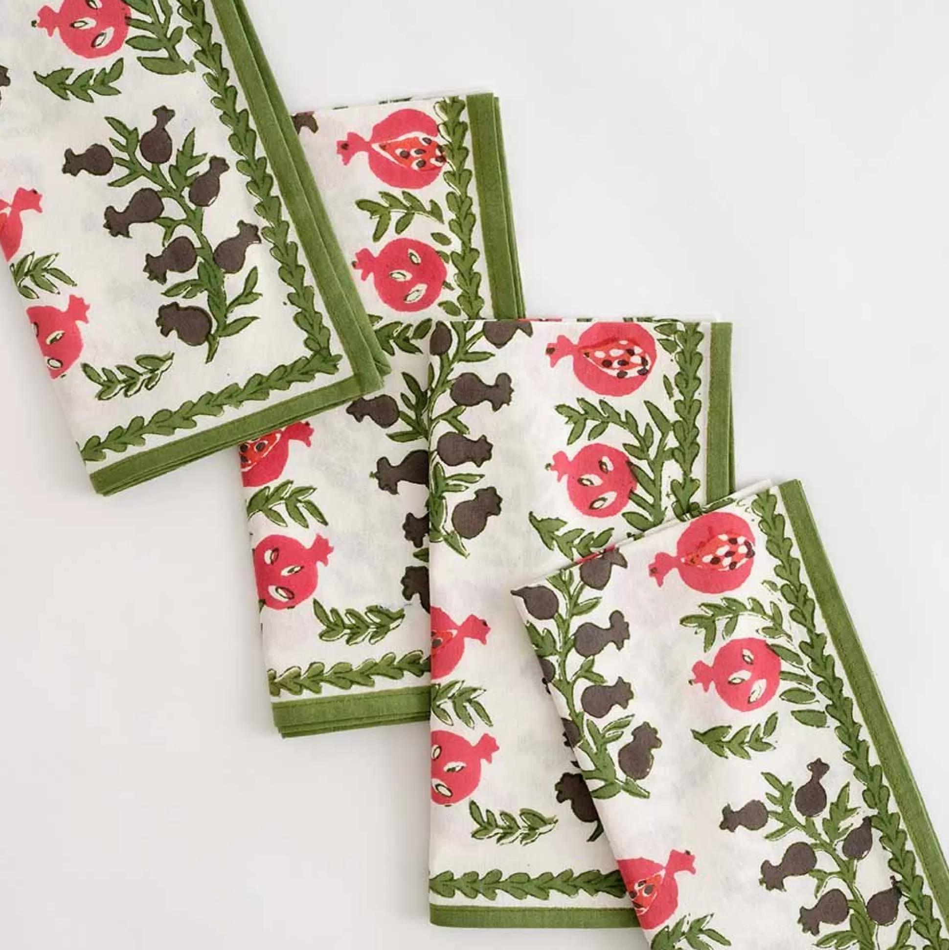 Pomegranate Inc. Napkins*Pom Bells Fern & Poppy Napkin | Set Of 4