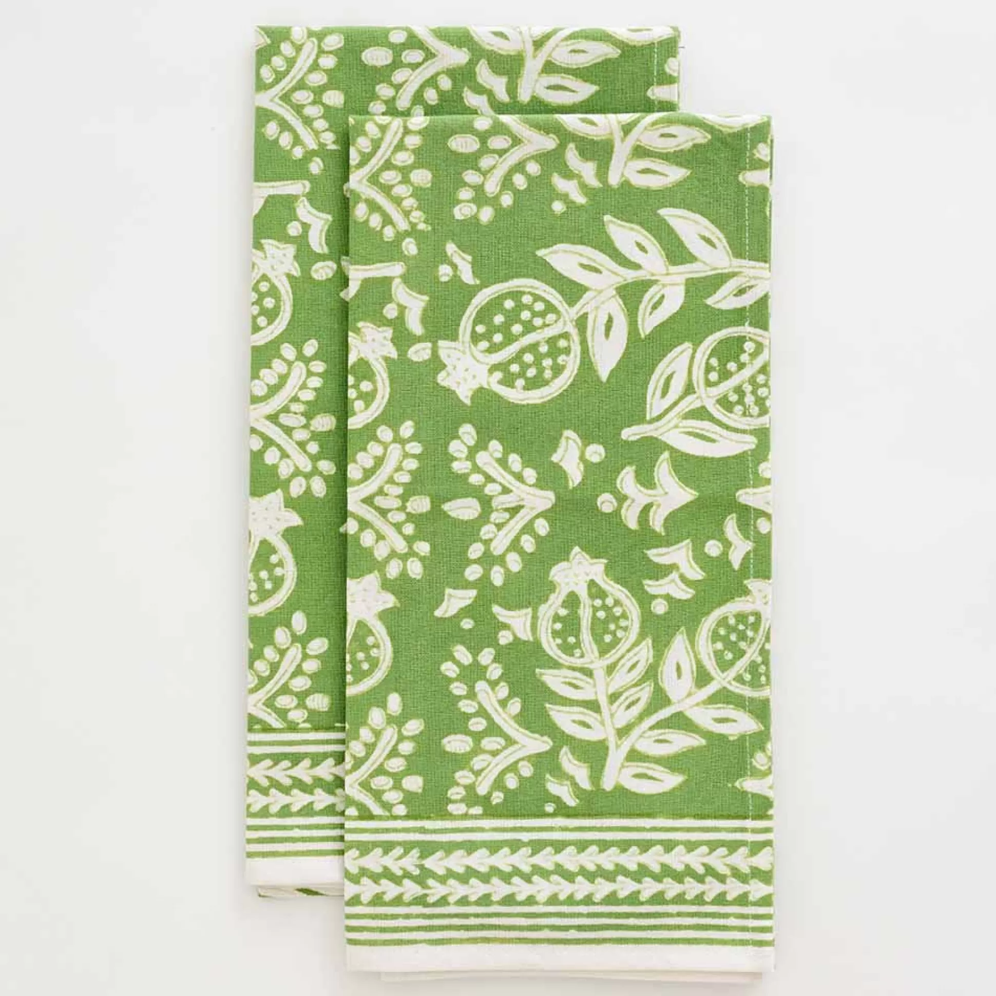 Pomegranate Inc. Tea Towels*Pomegranate Green Tea Towels