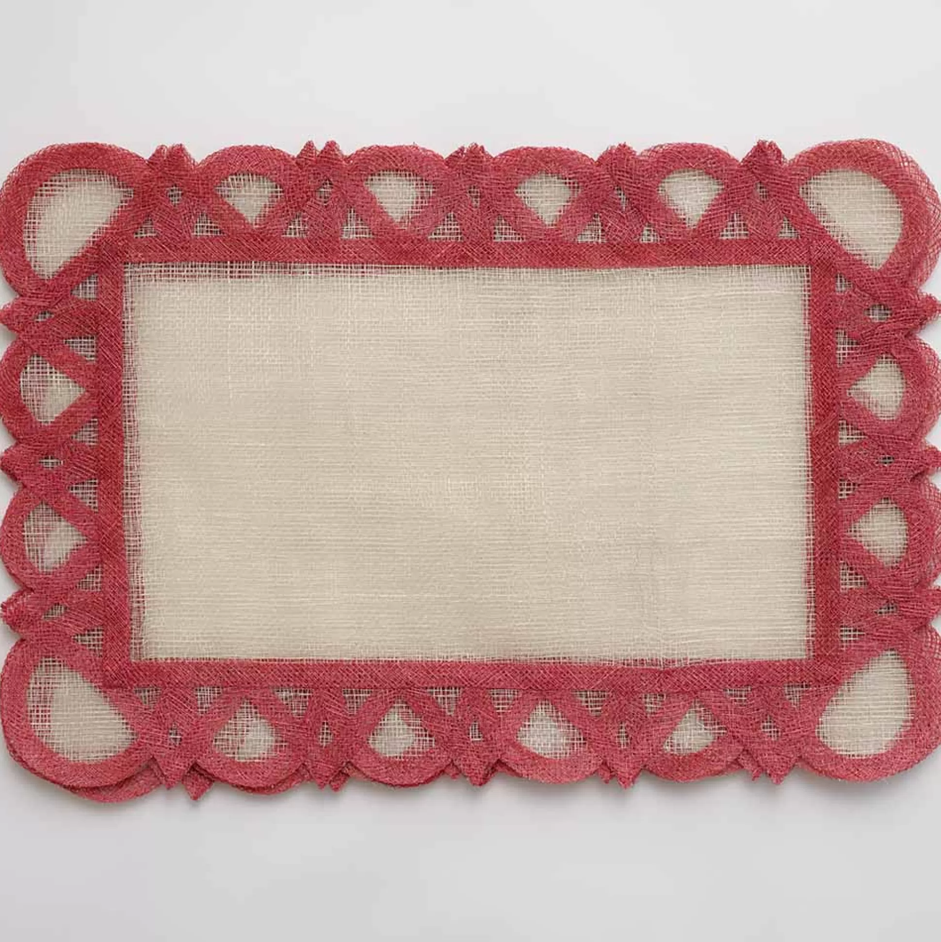 Pomegranate Inc. Natural Fiber Placemats*Red Athena Placemat | Set Of 4