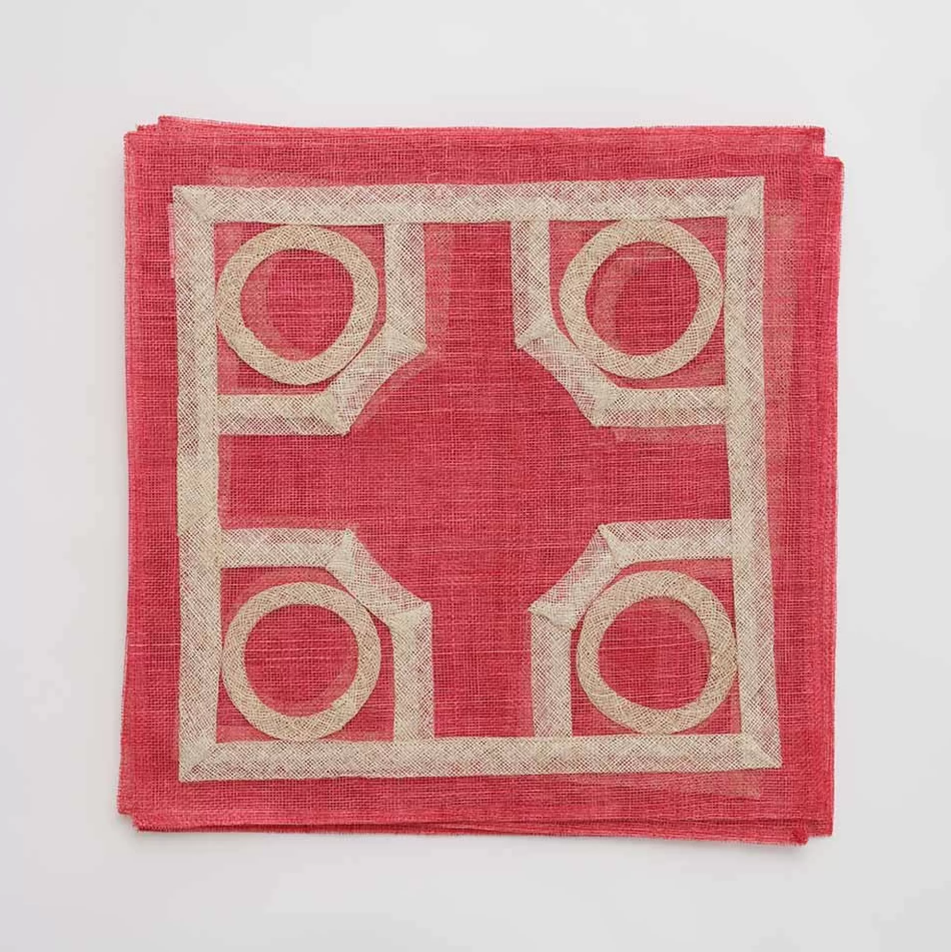 Pomegranate Inc. Natural Fiber Placemats*Red Baldwin Rice Paper Placemat | Set Of 4