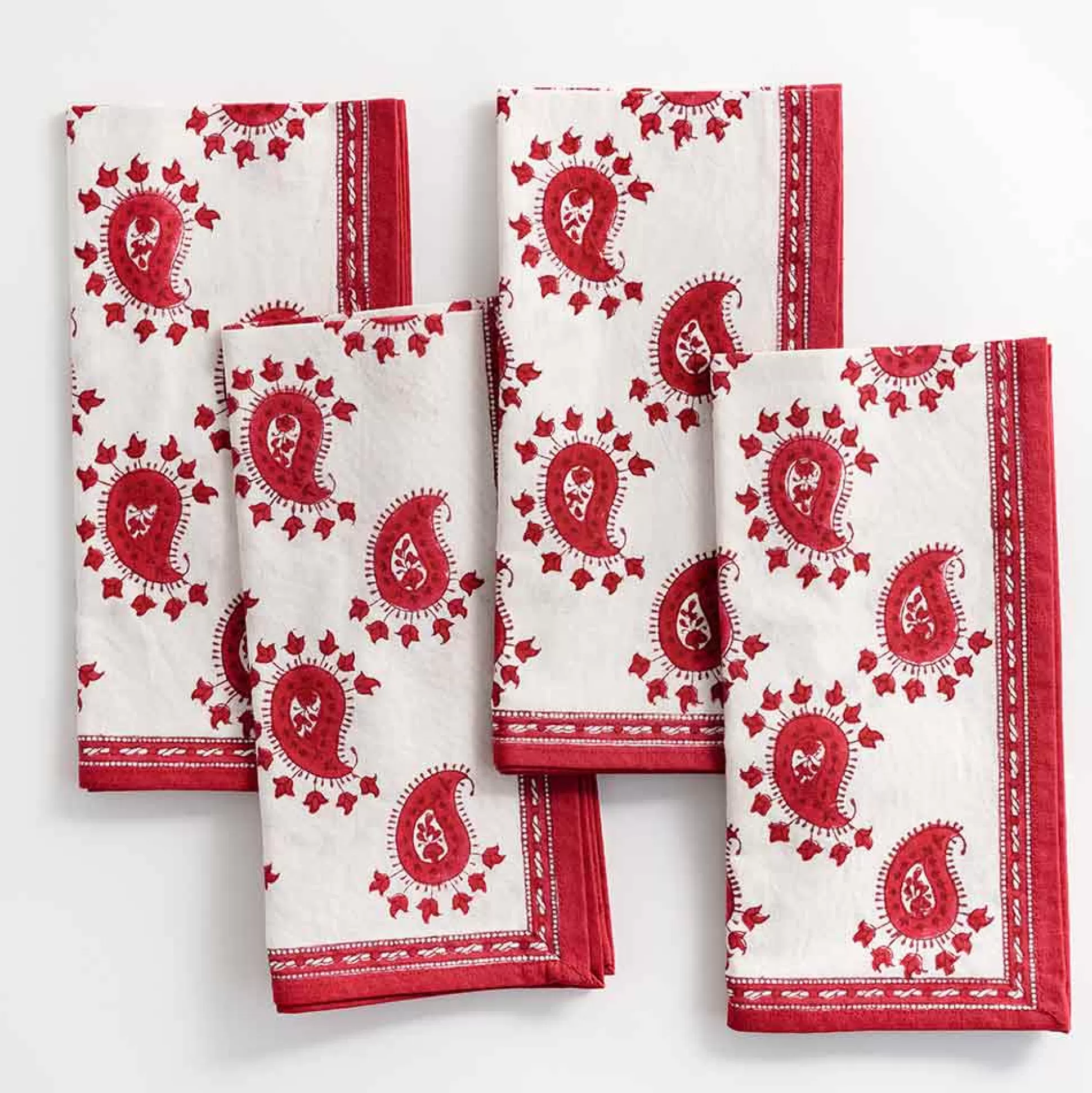 Pomegranate Inc. Napkins*Red Paisley Napkins | Set Of 4