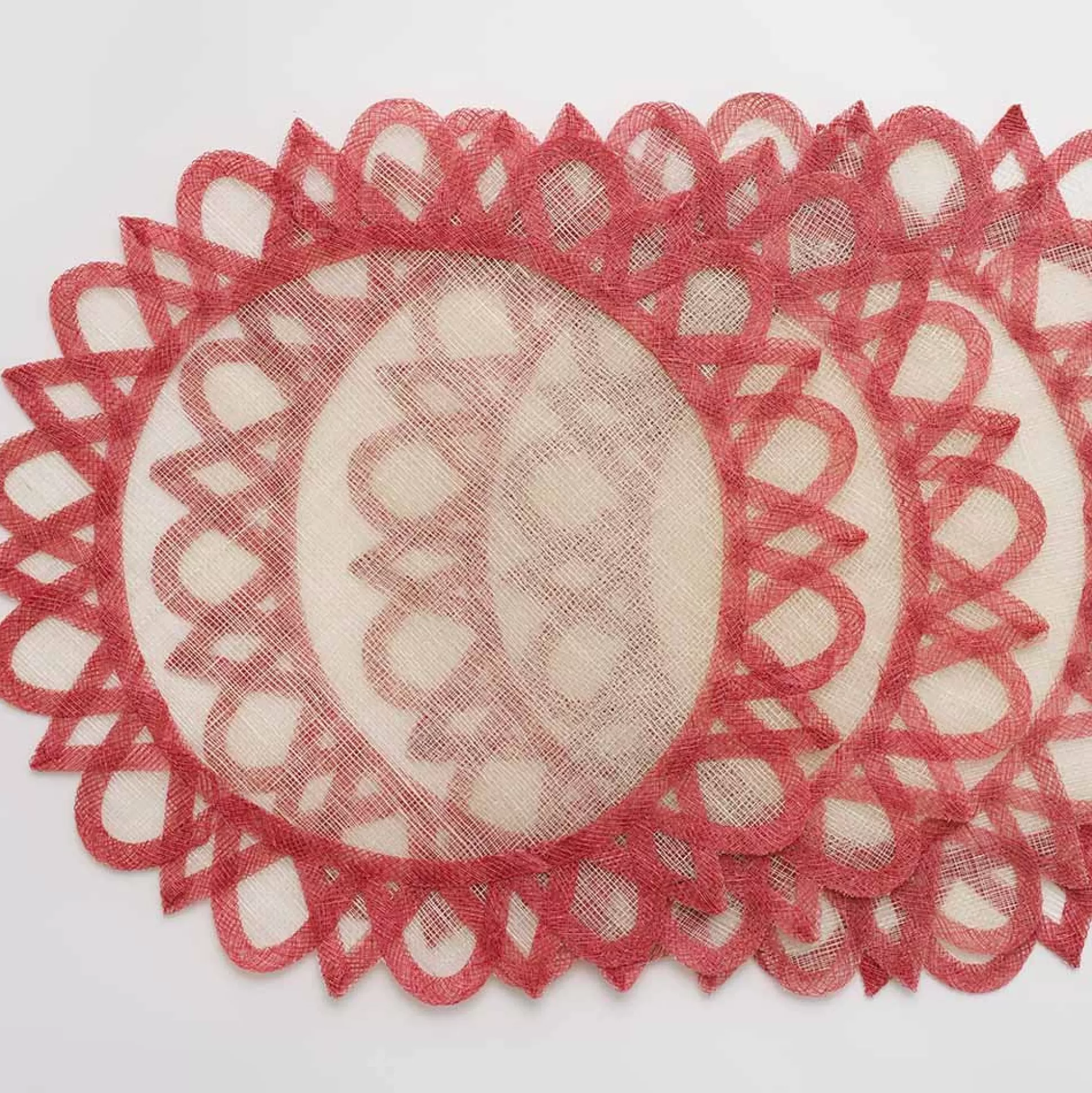 Pomegranate Inc. Natural Fiber Placemats*Red Starburst Placemat | Set Of 4