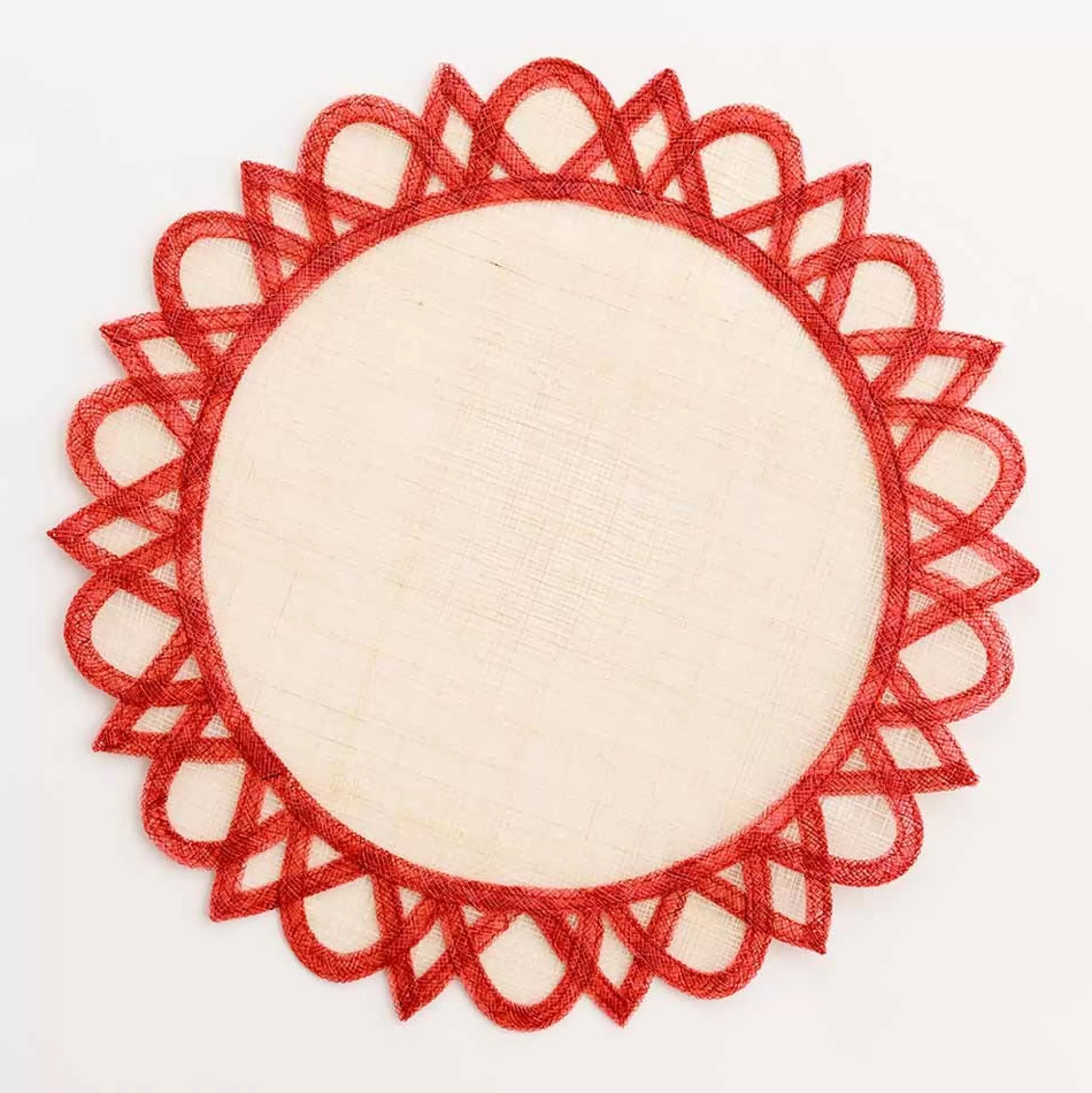 Pomegranate Inc. Natural Fiber Placemats*Red Starburst Placemat | Set Of 4