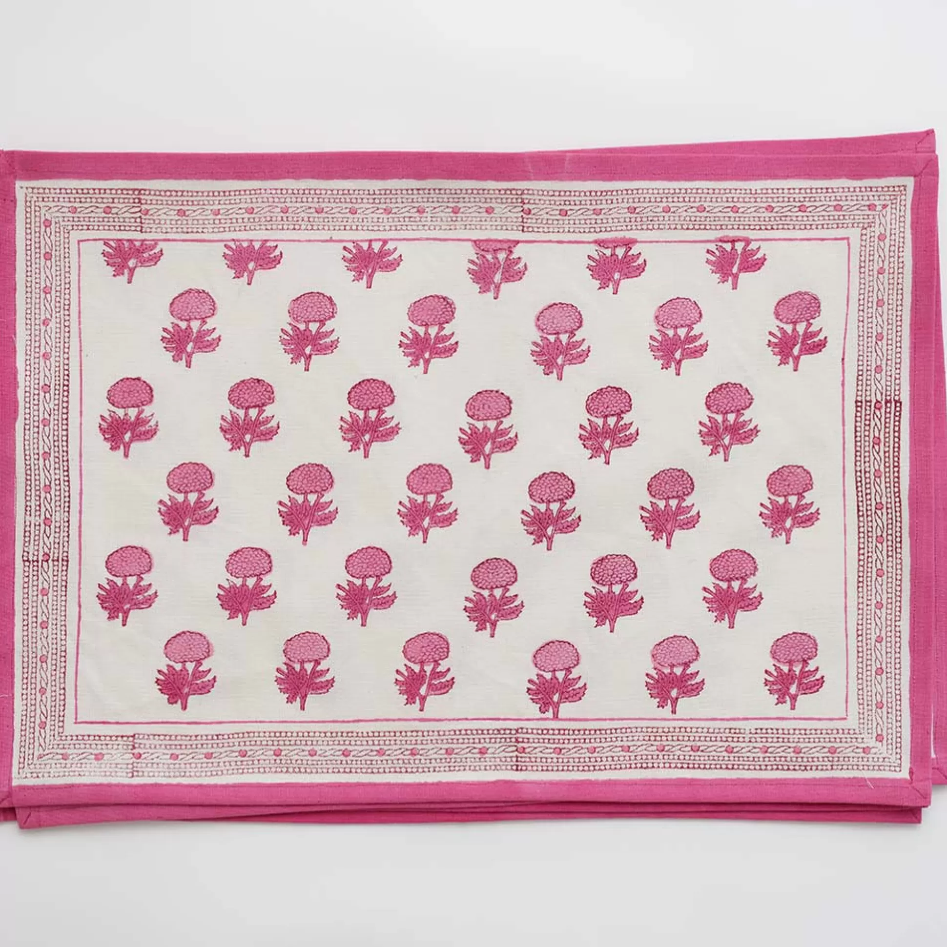 Pomegranate Inc. Hand Block Printed*Rose Placemat | Set Of 4