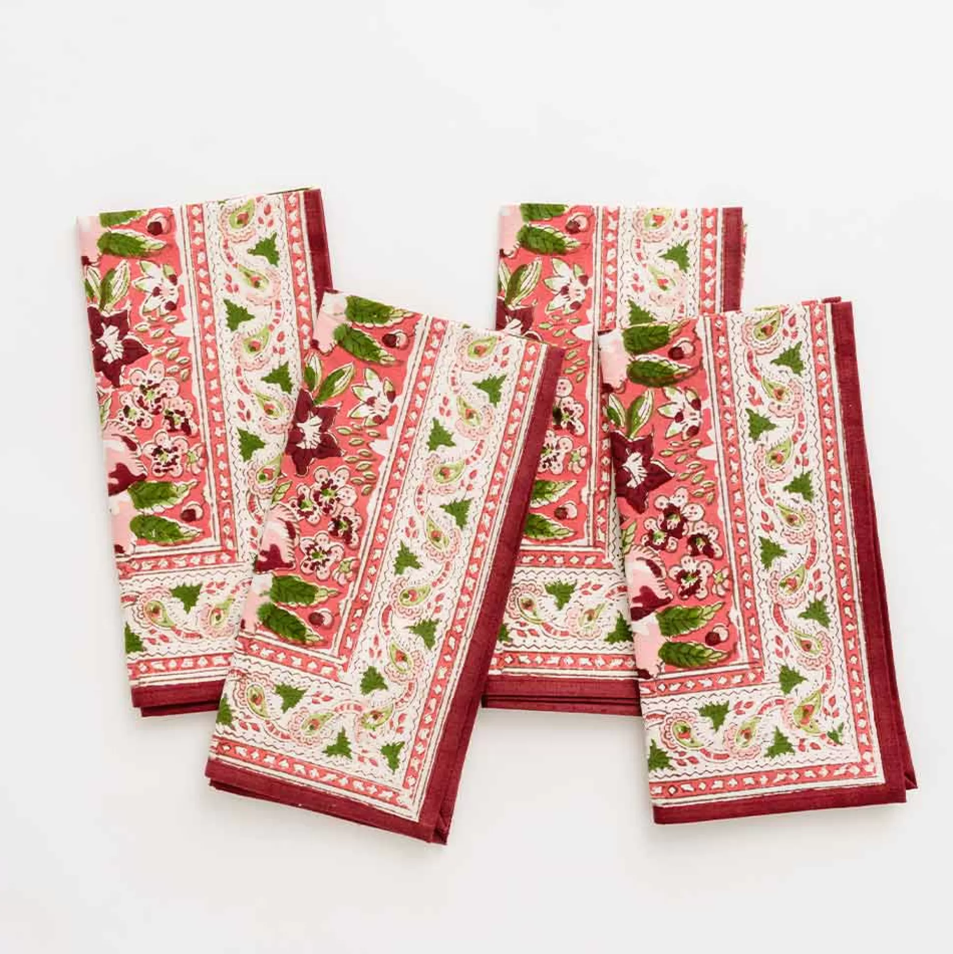 Pomegranate Inc. Napkins*Spice Route Garnet Red Napkin | Set Of 4