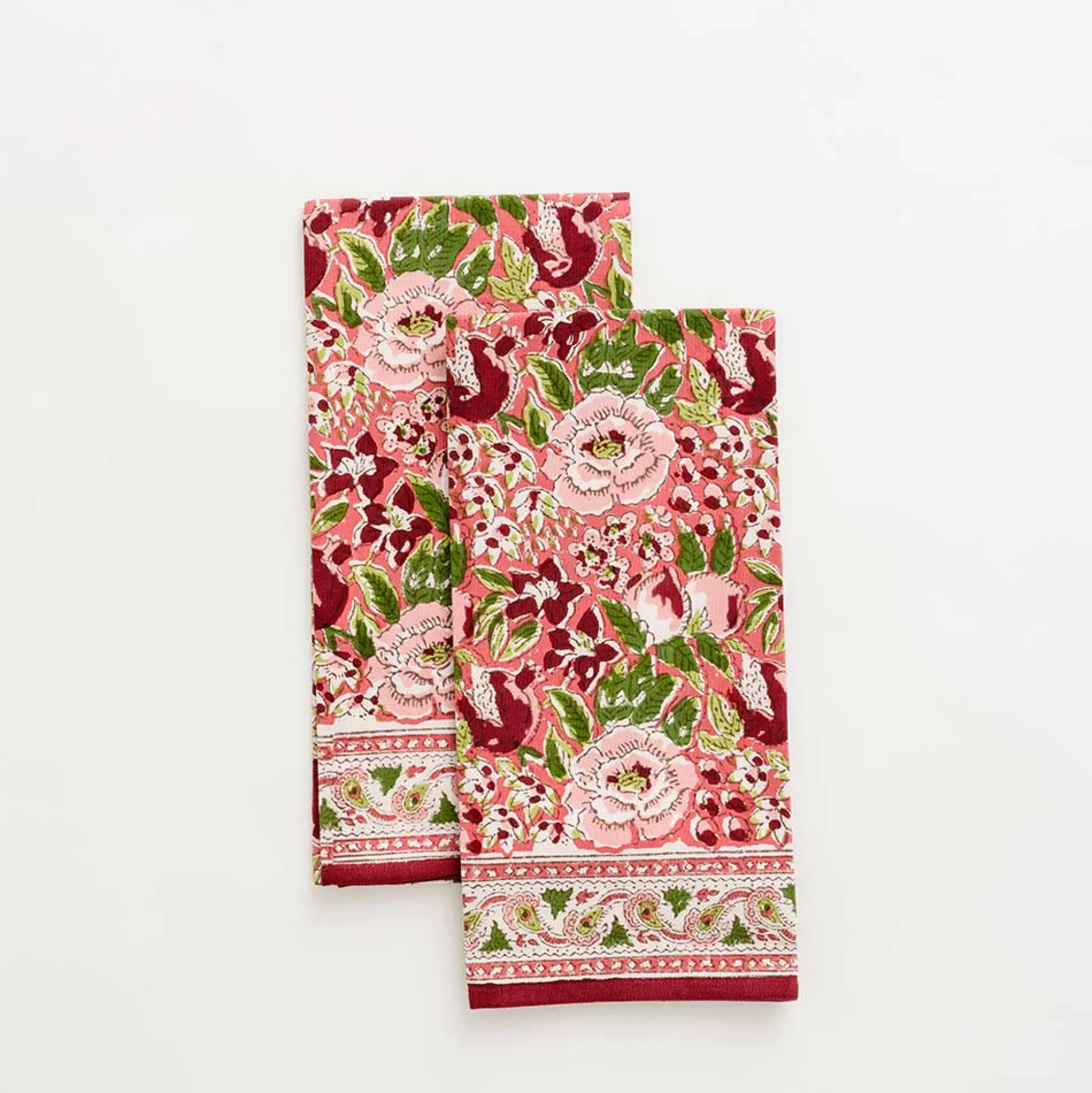 Pomegranate Inc. Tea Towels*Spice Route Garnet Red Tea Towels