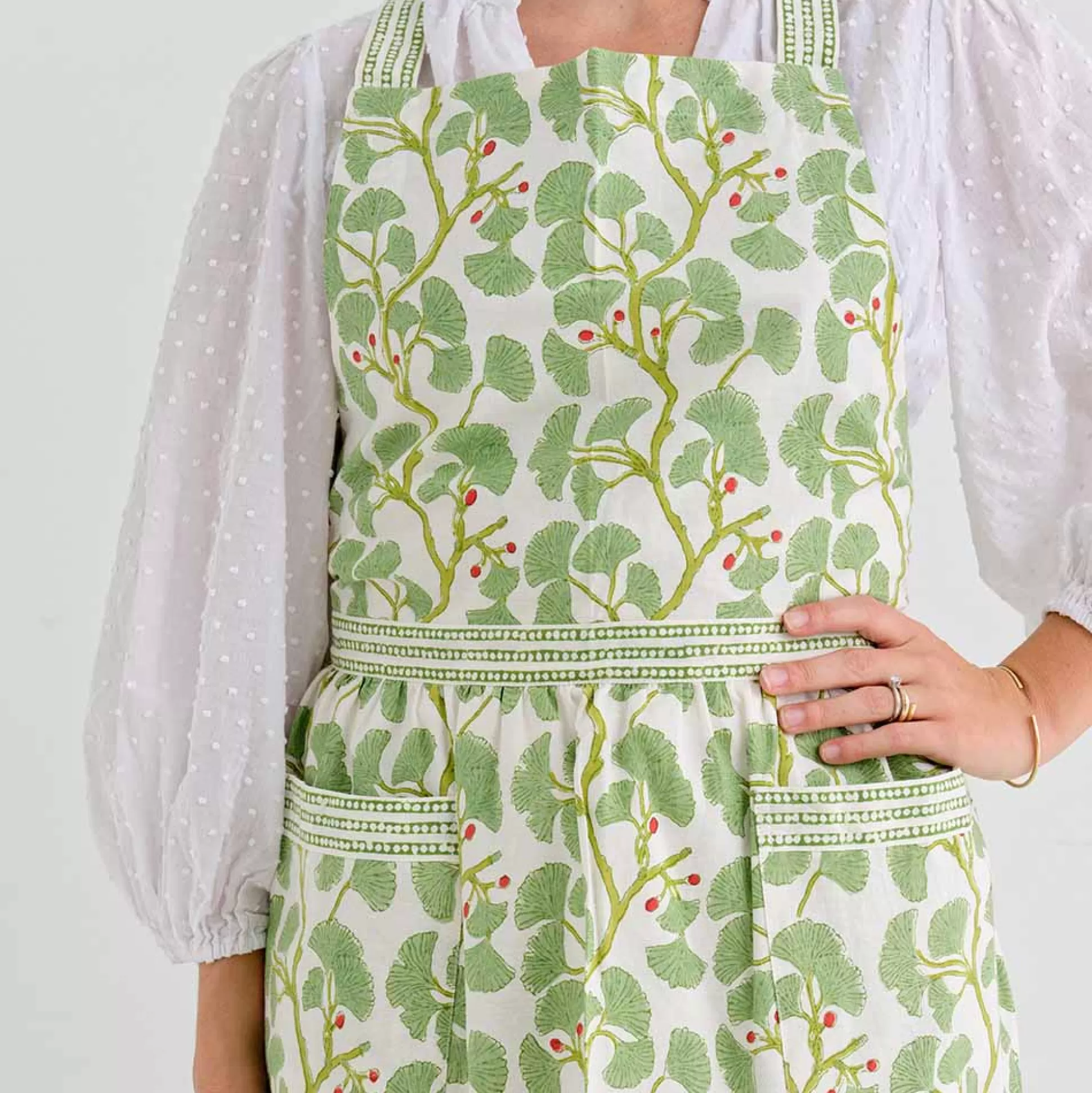 Pomegranate Inc. Aprons*Spring Ginkgo Apron