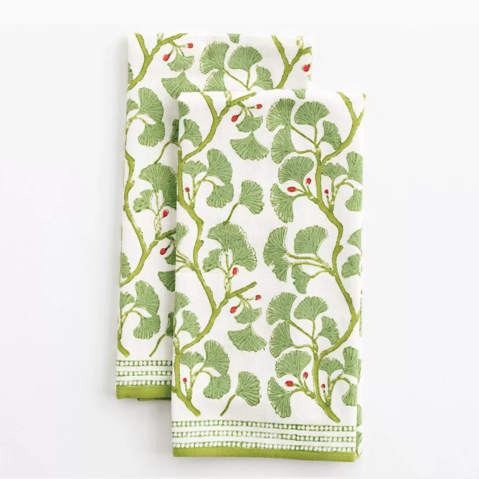 Pomegranate Inc. Tea Towels*Spring Ginkgo Tea Towels