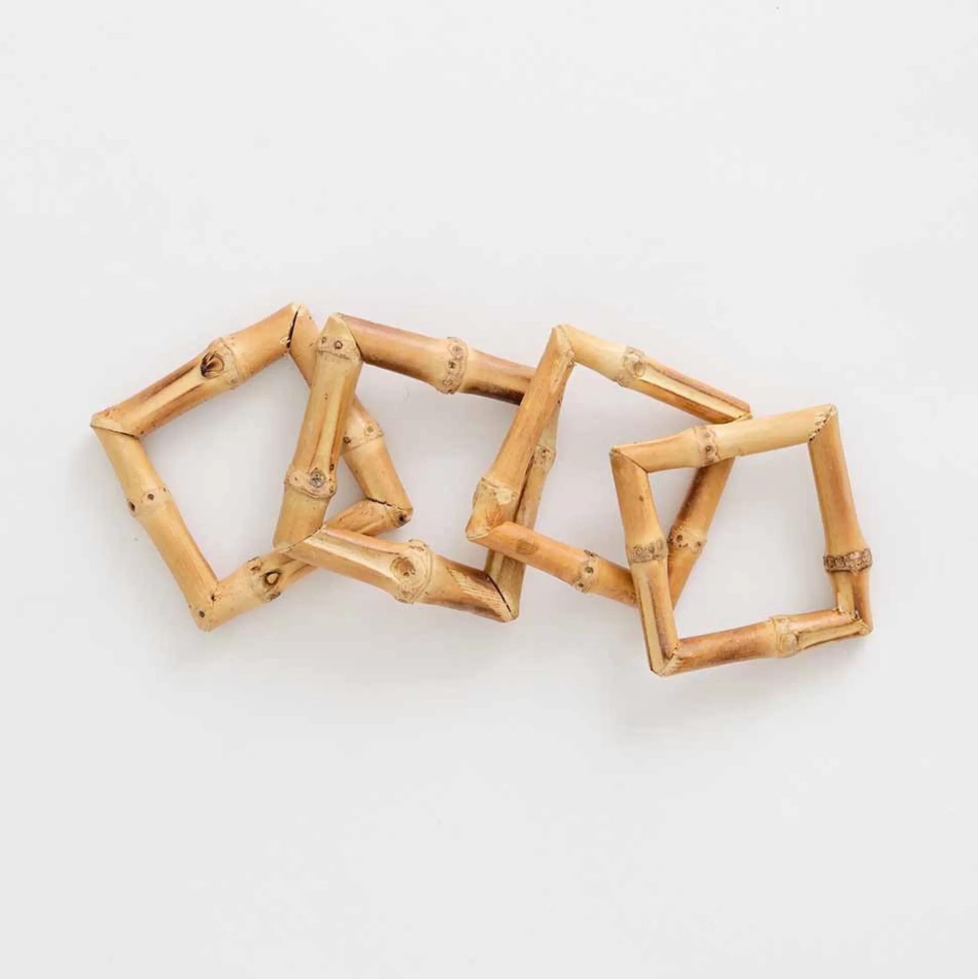 Pomegranate Inc. Napkin Rings*Square Bamboo Napkin Rings | Set 4