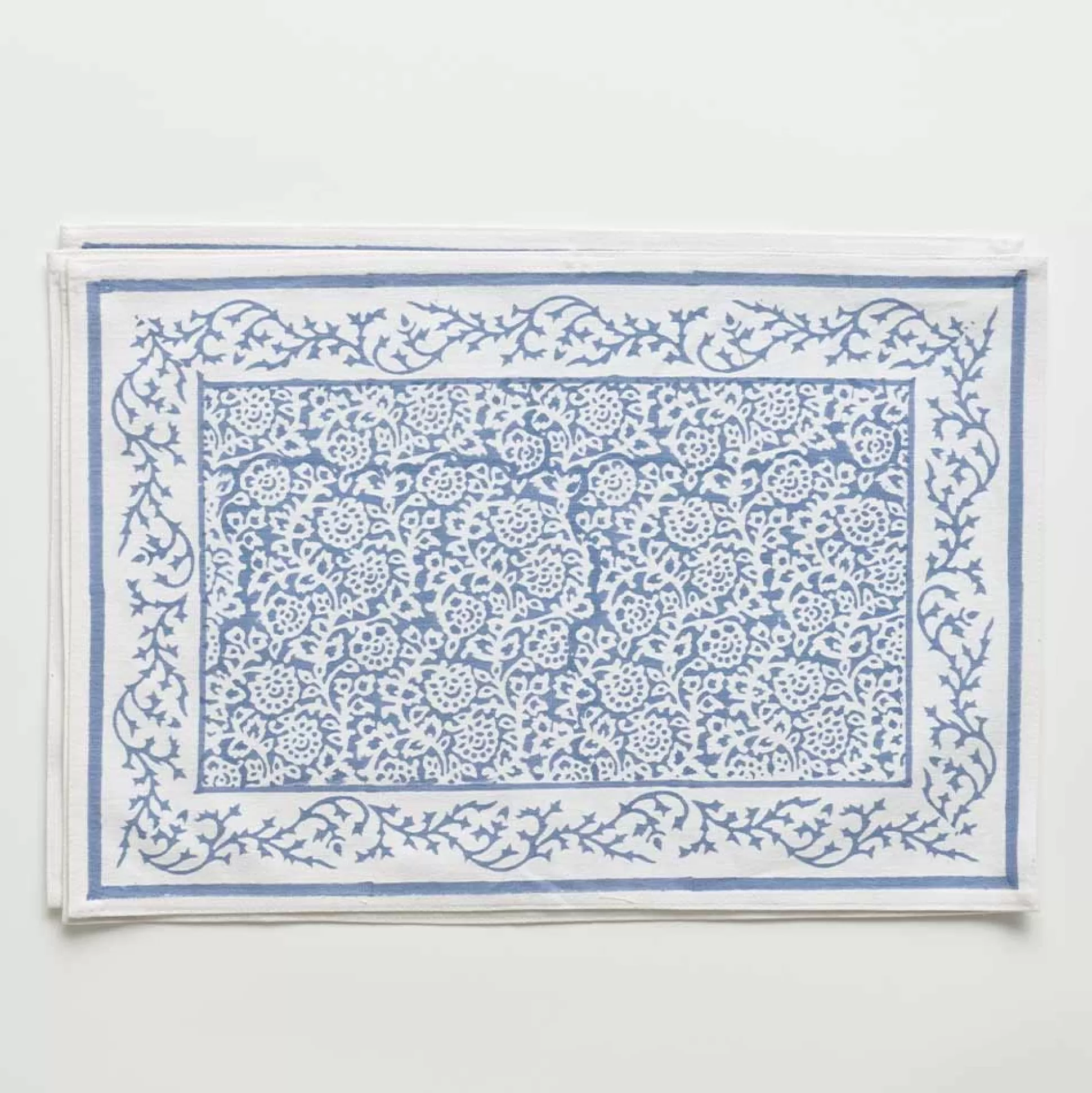 Pomegranate Inc. Hand Block Printed*Tapestry Blue Placemat | Set Of 4